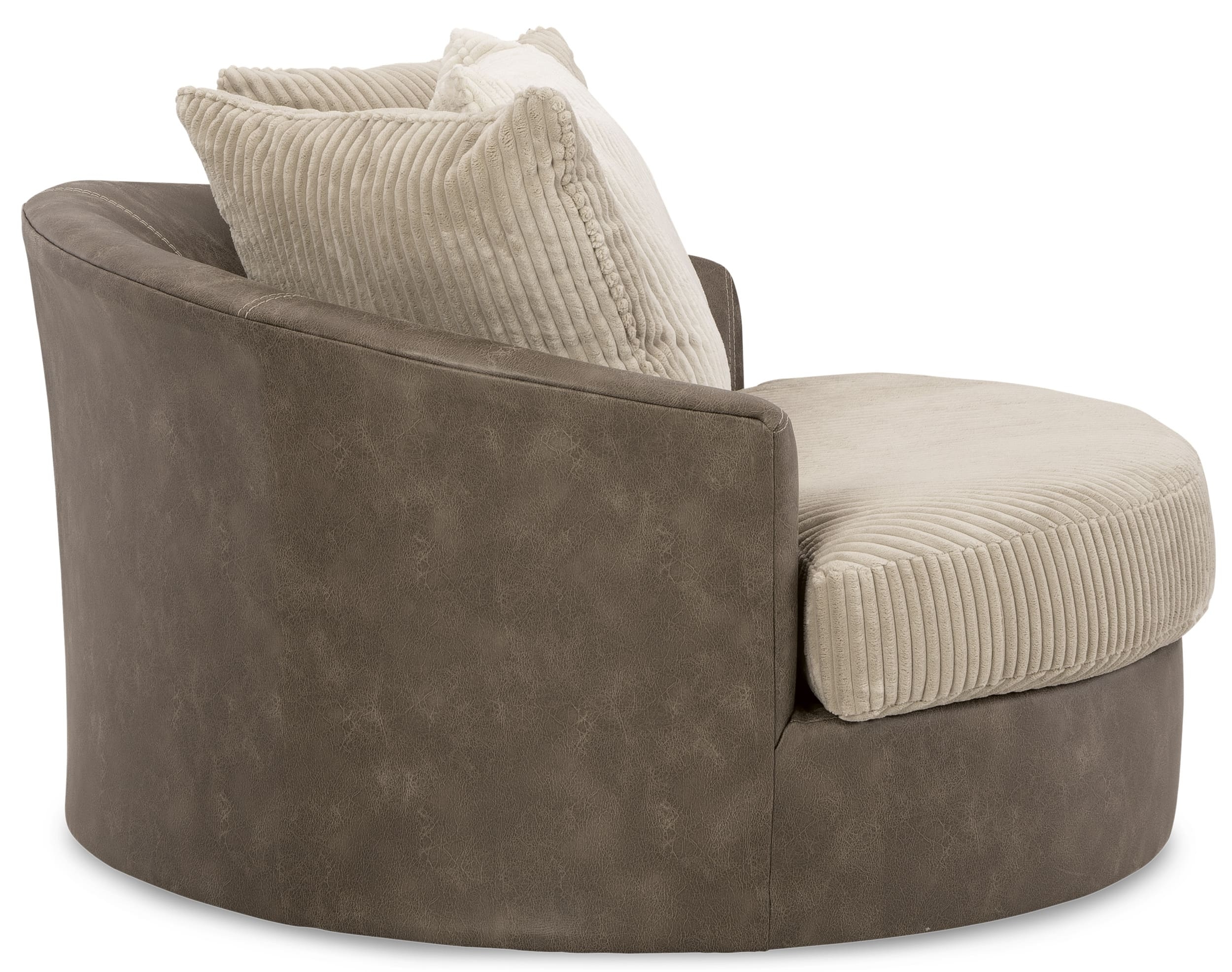 Keskin Polyester Oversized Swivel Accent Chair