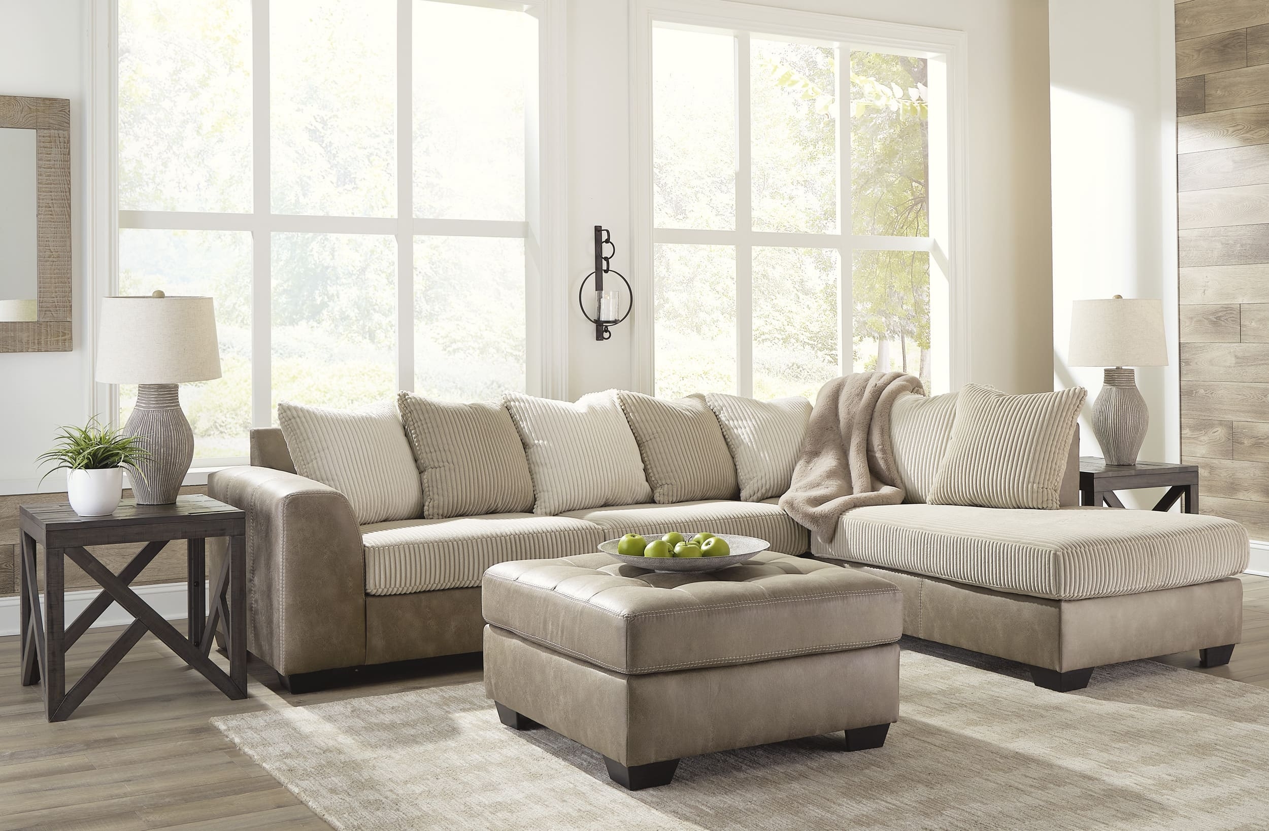 Keskin Polyester Oversized Accent Ottoman