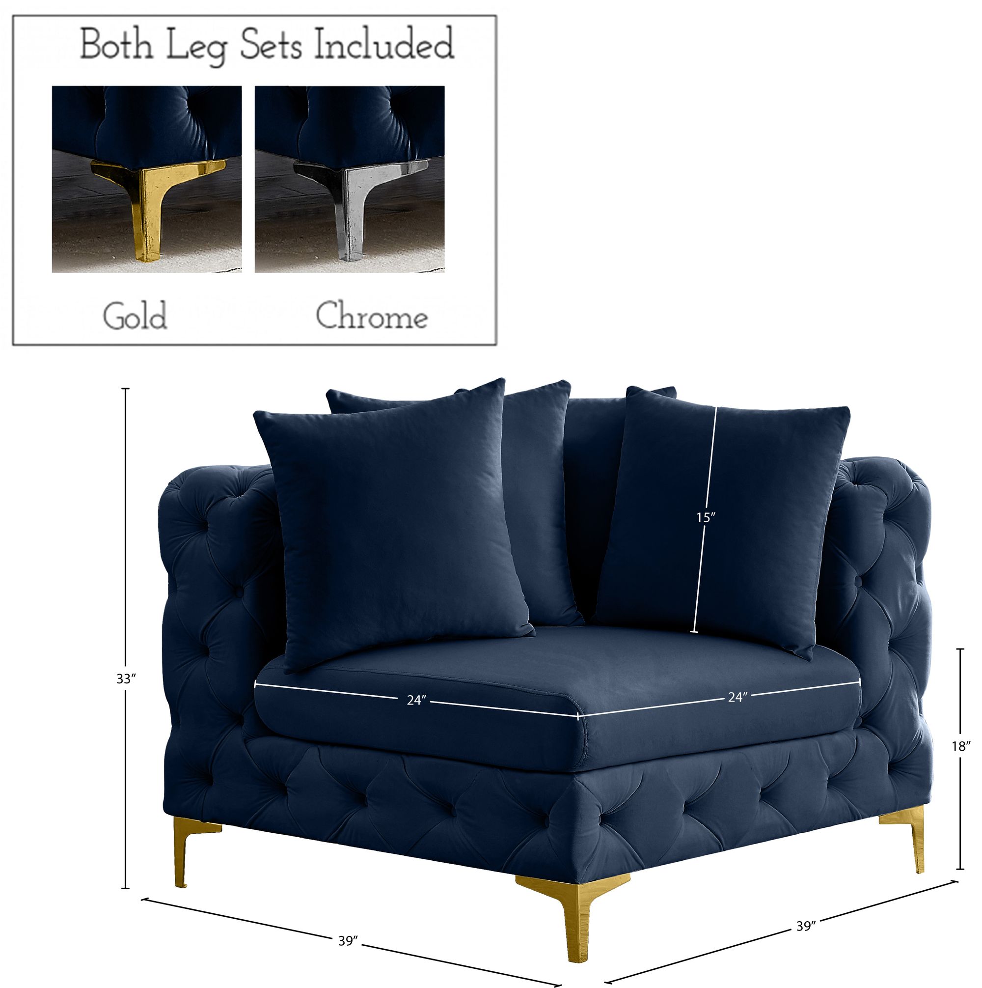 Tremblay Velvet Modular Corner Chair