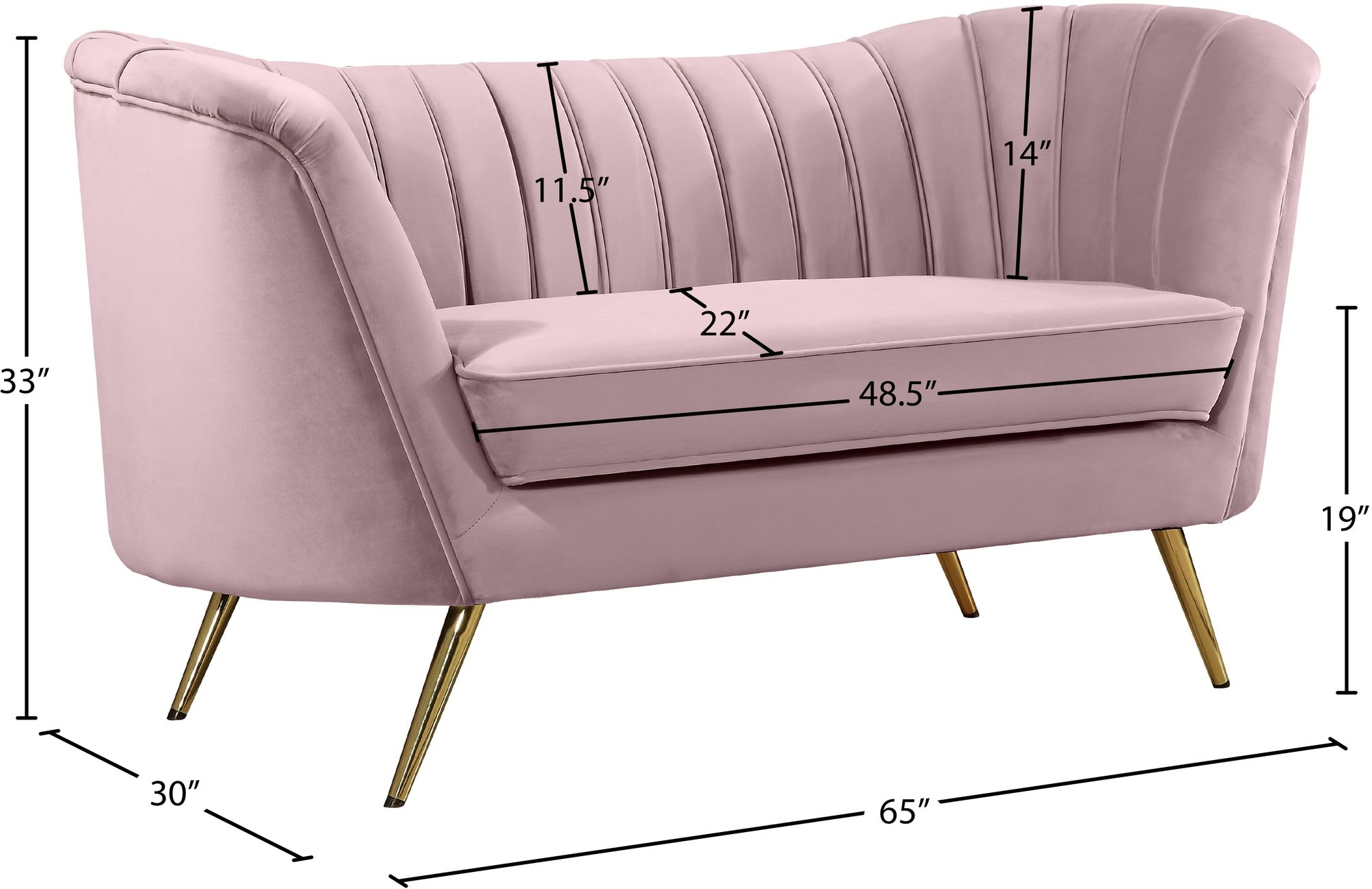 Margo Velvet Loveseat