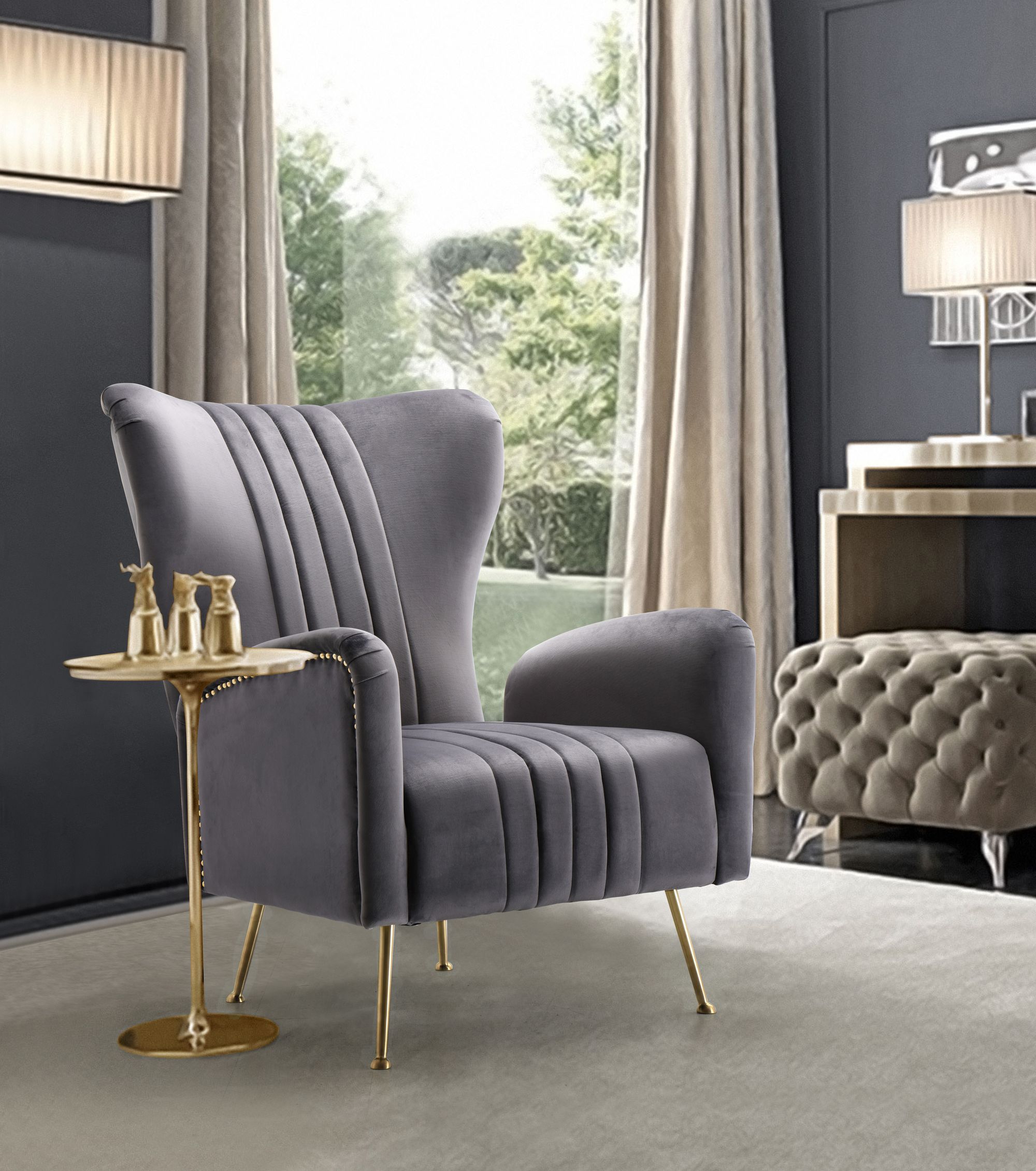Opera Velvet Accent Chair