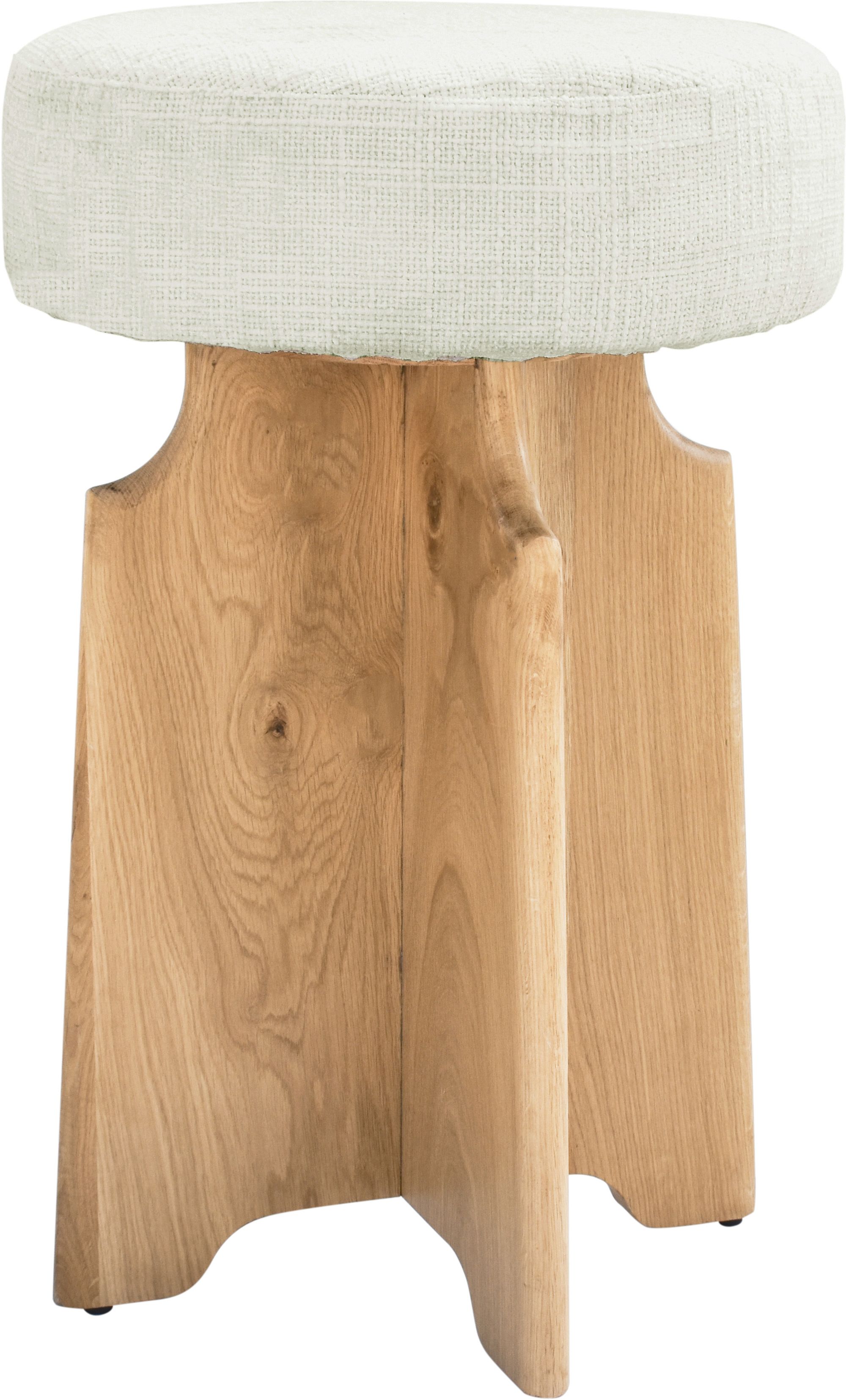 Jasper Boucle Fabric Counter Stool with Natural White Oak Base