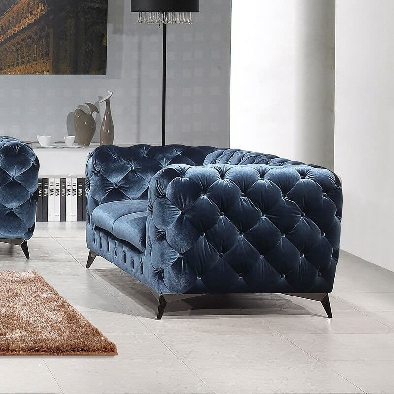 Glitz Velour Fabric Loveseat