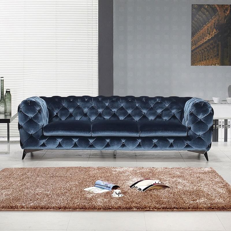 Glitz Velour Fabric Living Room Set