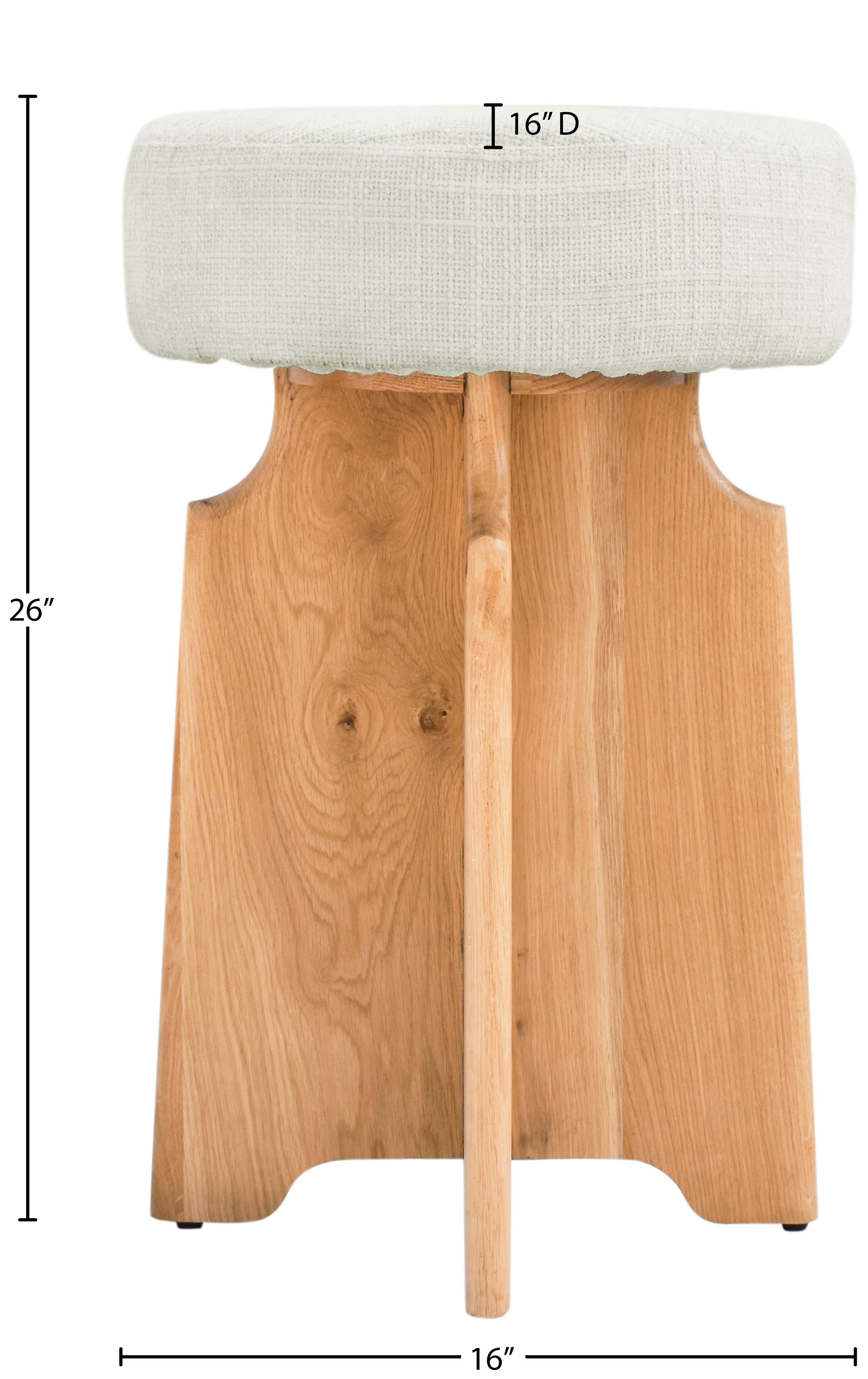 Jasper Boucle Fabric Counter Stool with Natural White Oak Base