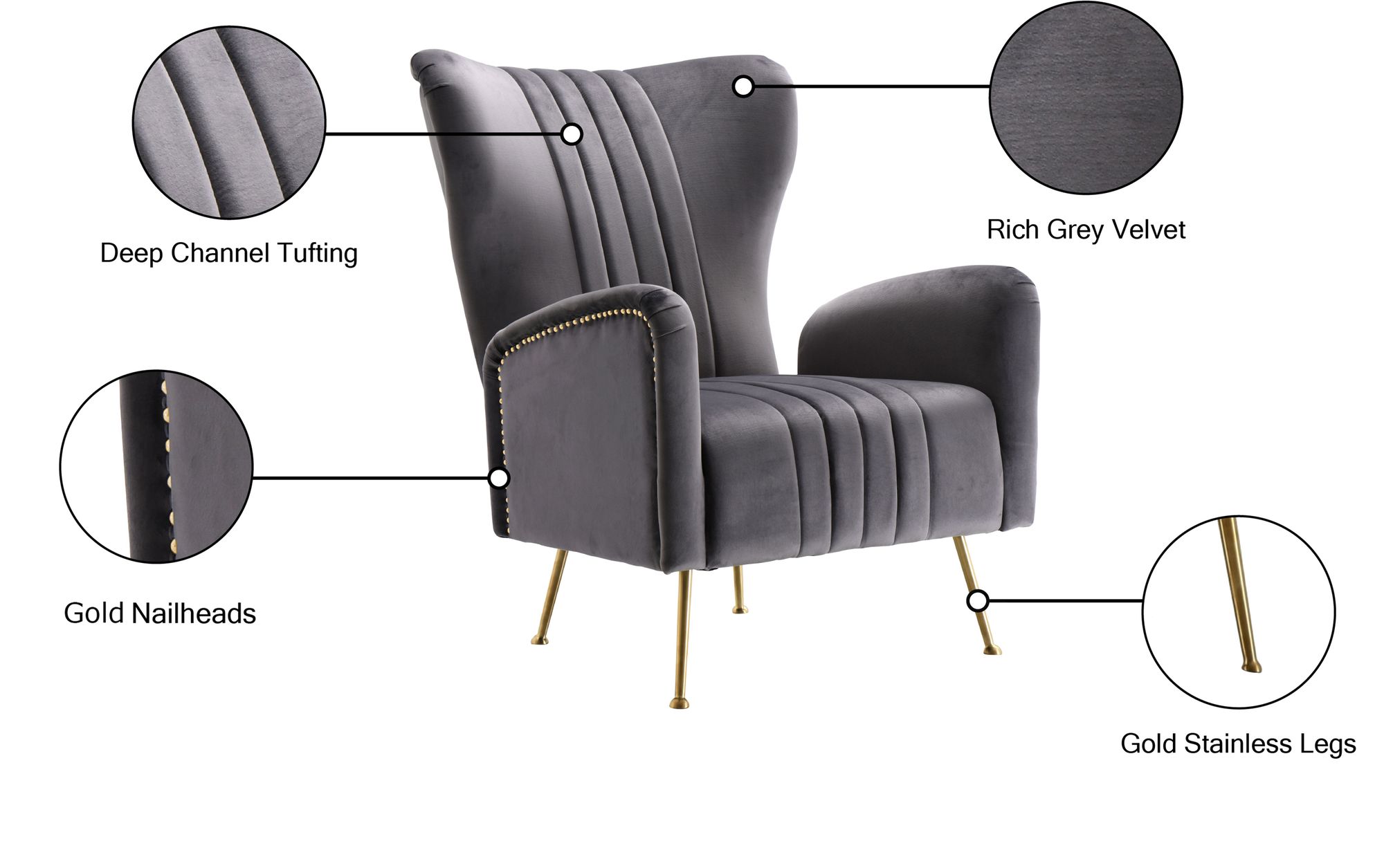 Opera Velvet Accent Chair