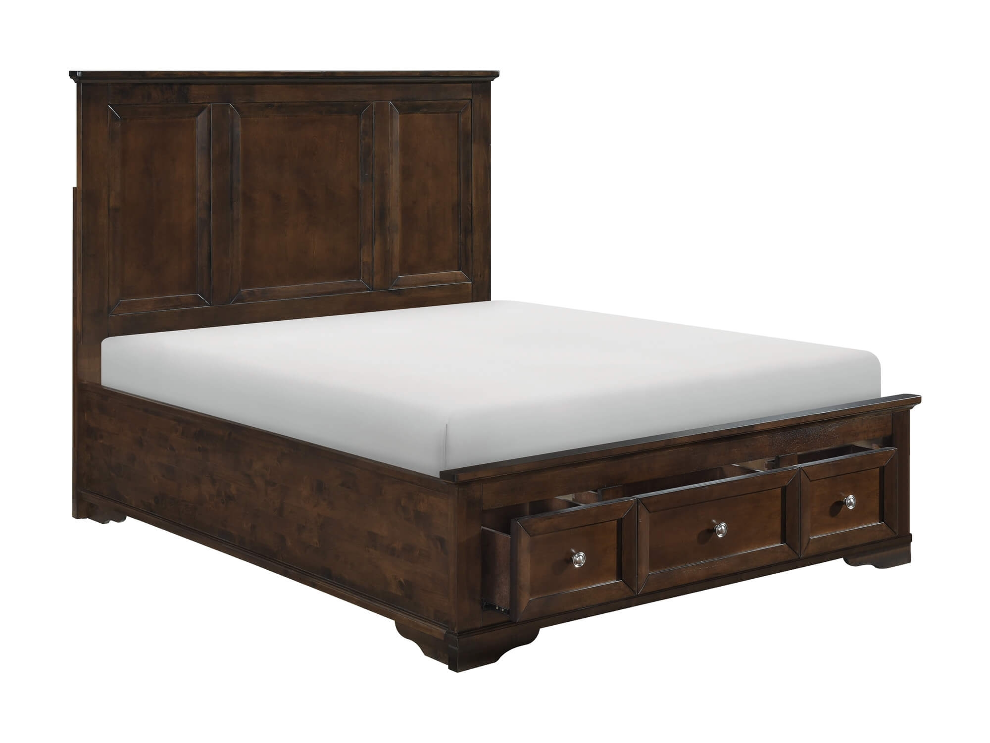 Eunice Wood/Wood Veneer Storage Platform Bed, Queen Size