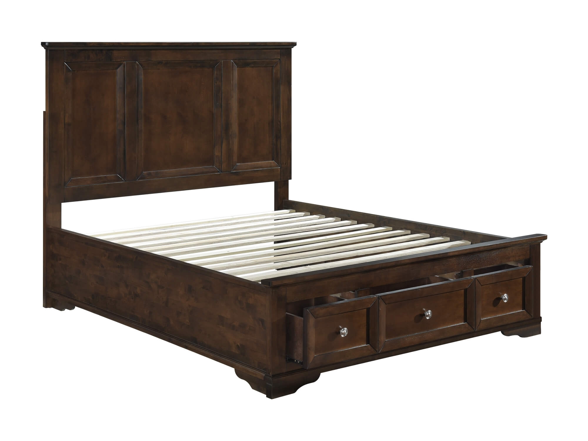 Eunice Wood/Wood Veneer Storage Platform Bed, King Size