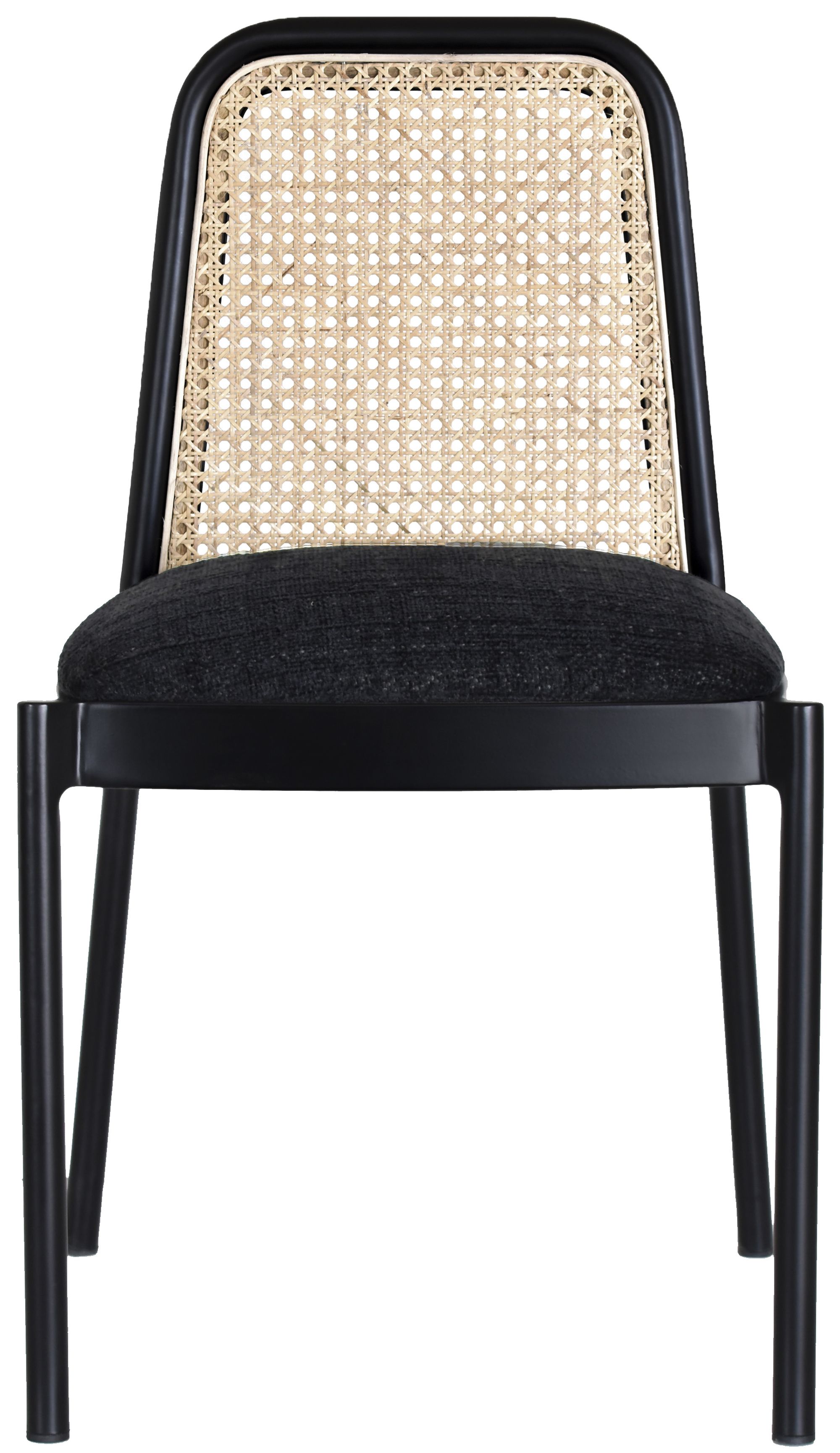 Atticus Boucle Fabric Dining Chair with Black Metal Frame