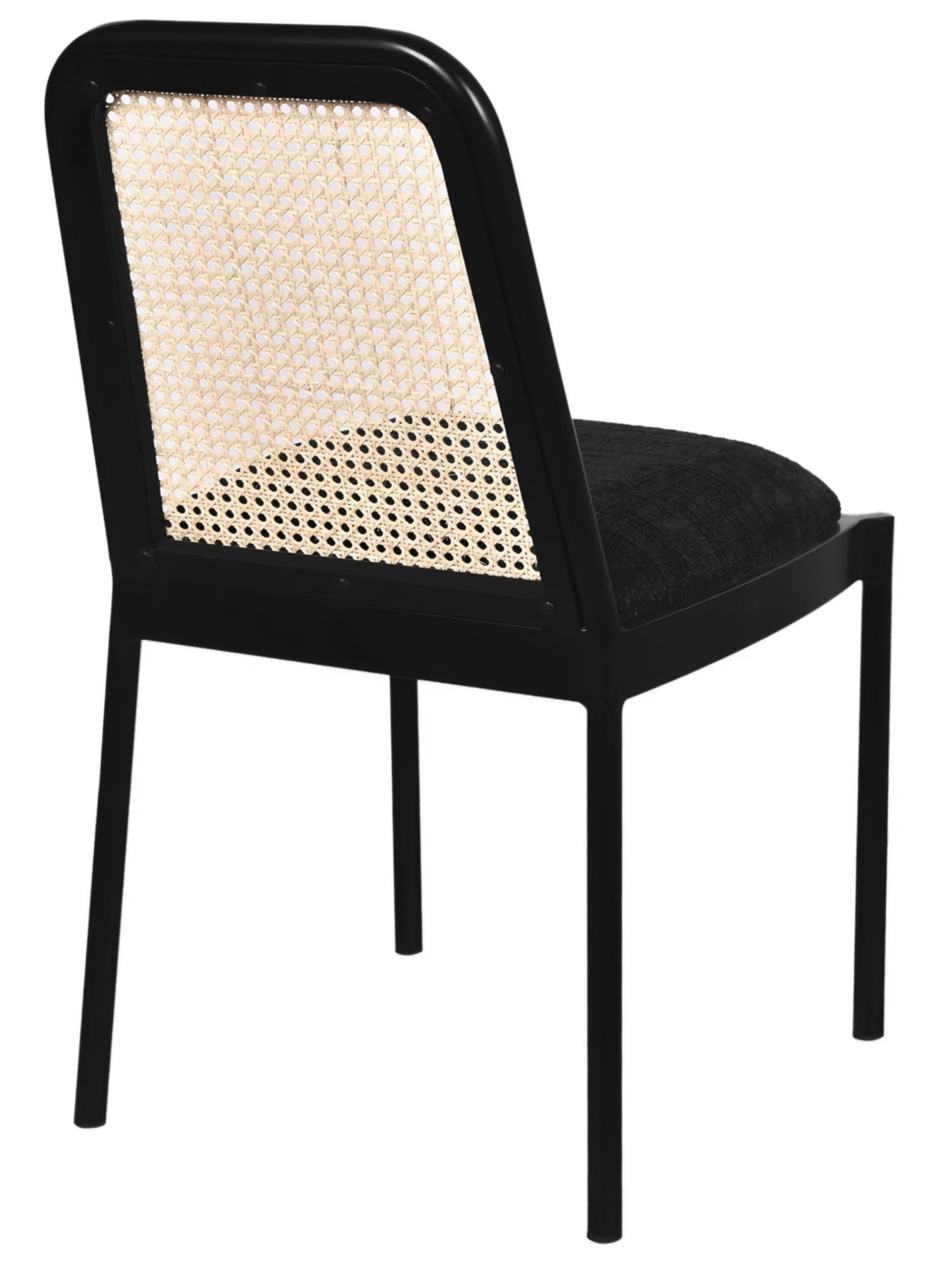Atticus Boucle Fabric Dining Chair with Black Metal Frame