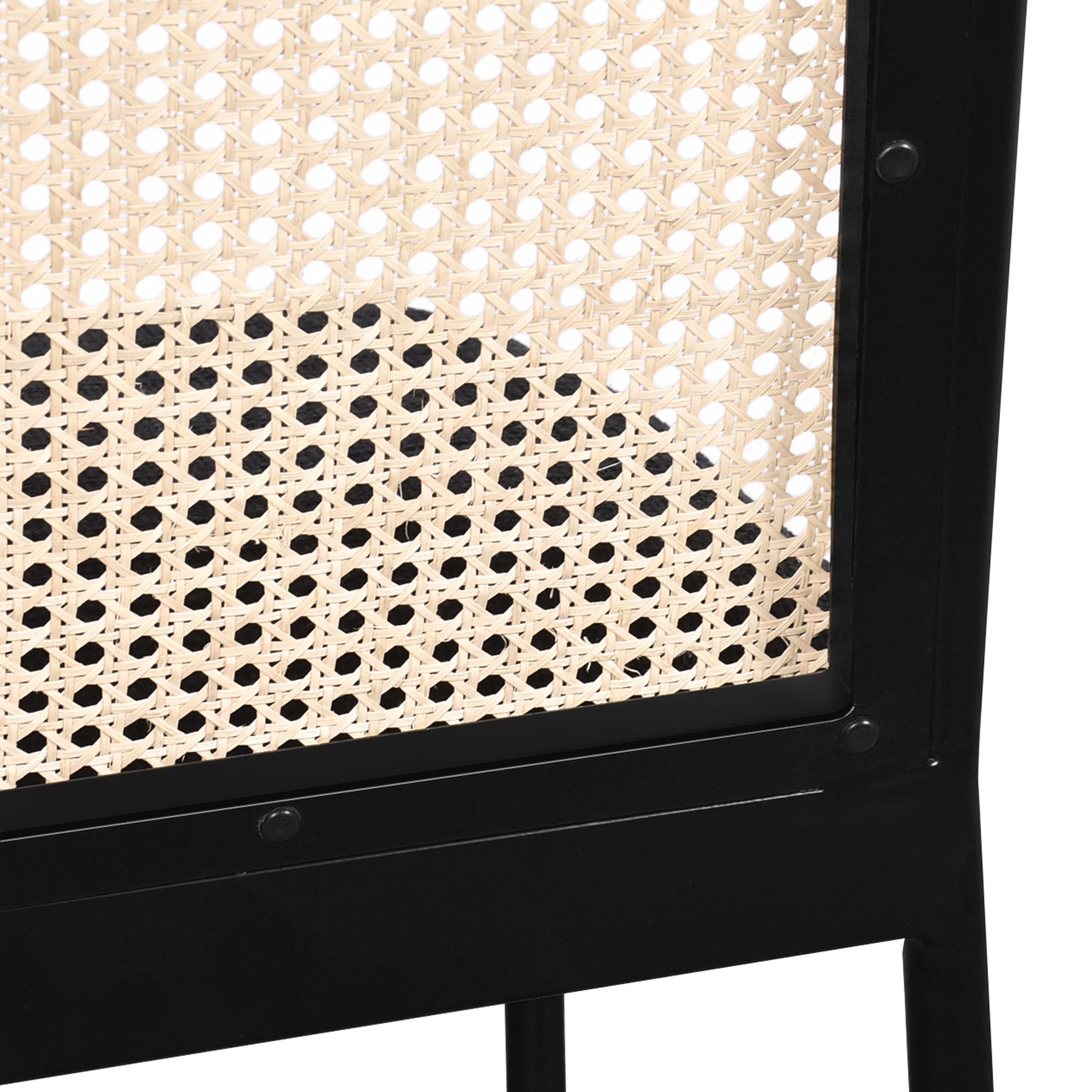 Atticus Boucle Fabric Dining Chair with Black Metal Frame