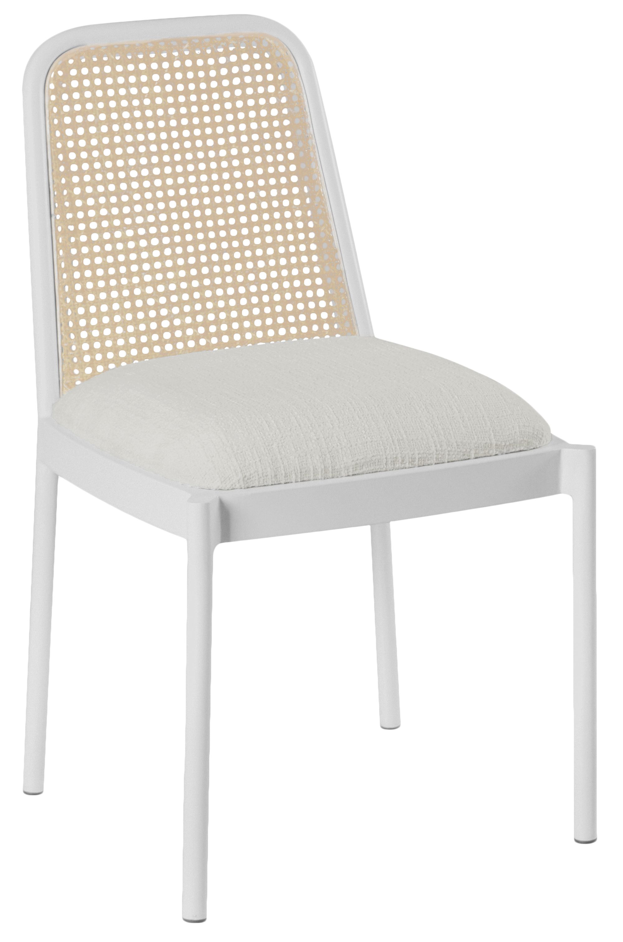 Atticus Boucle Fabric Dining Chair with Black Metal Frame