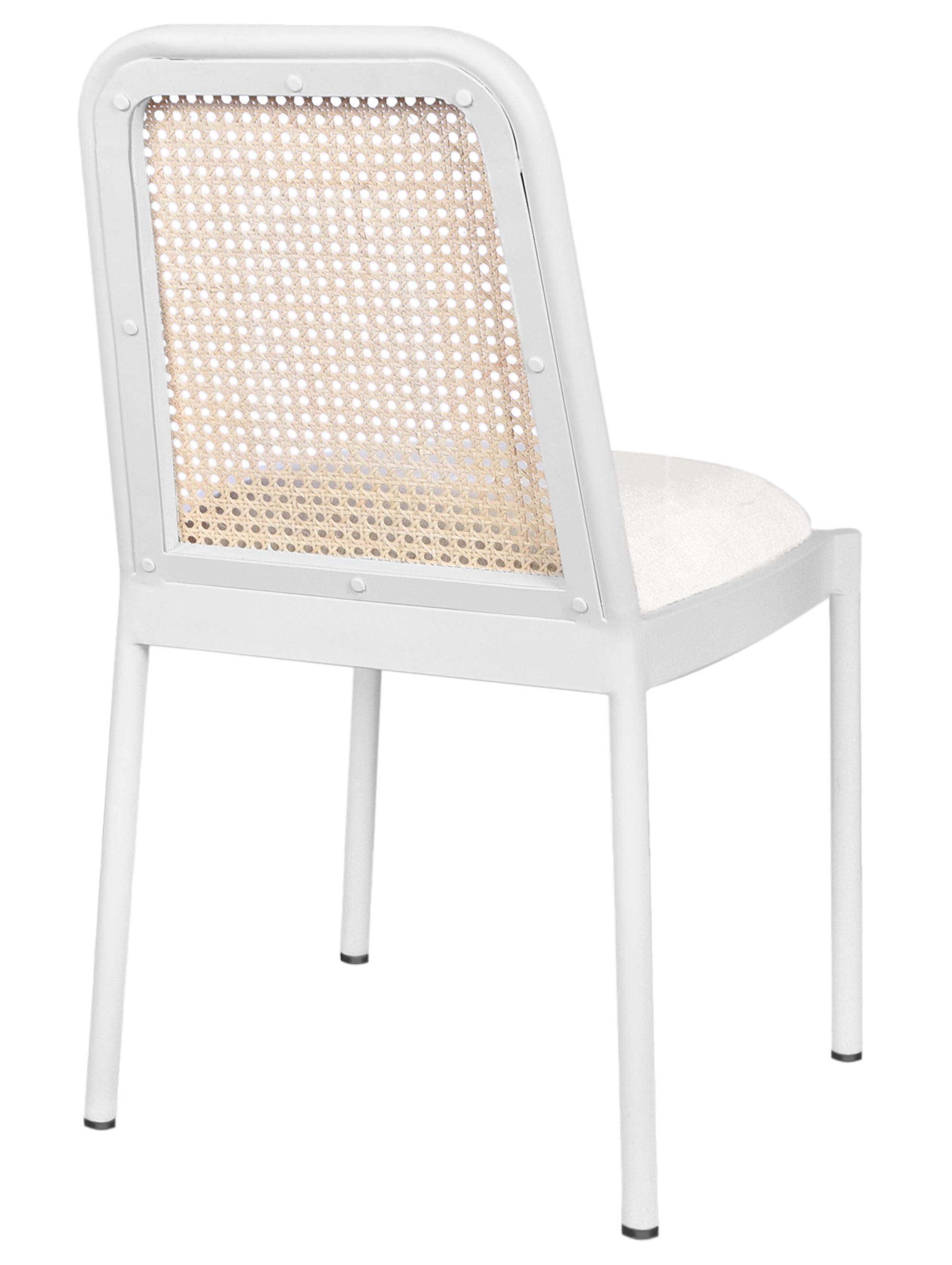Atticus Boucle Fabric Dining Chair with Black Metal Frame