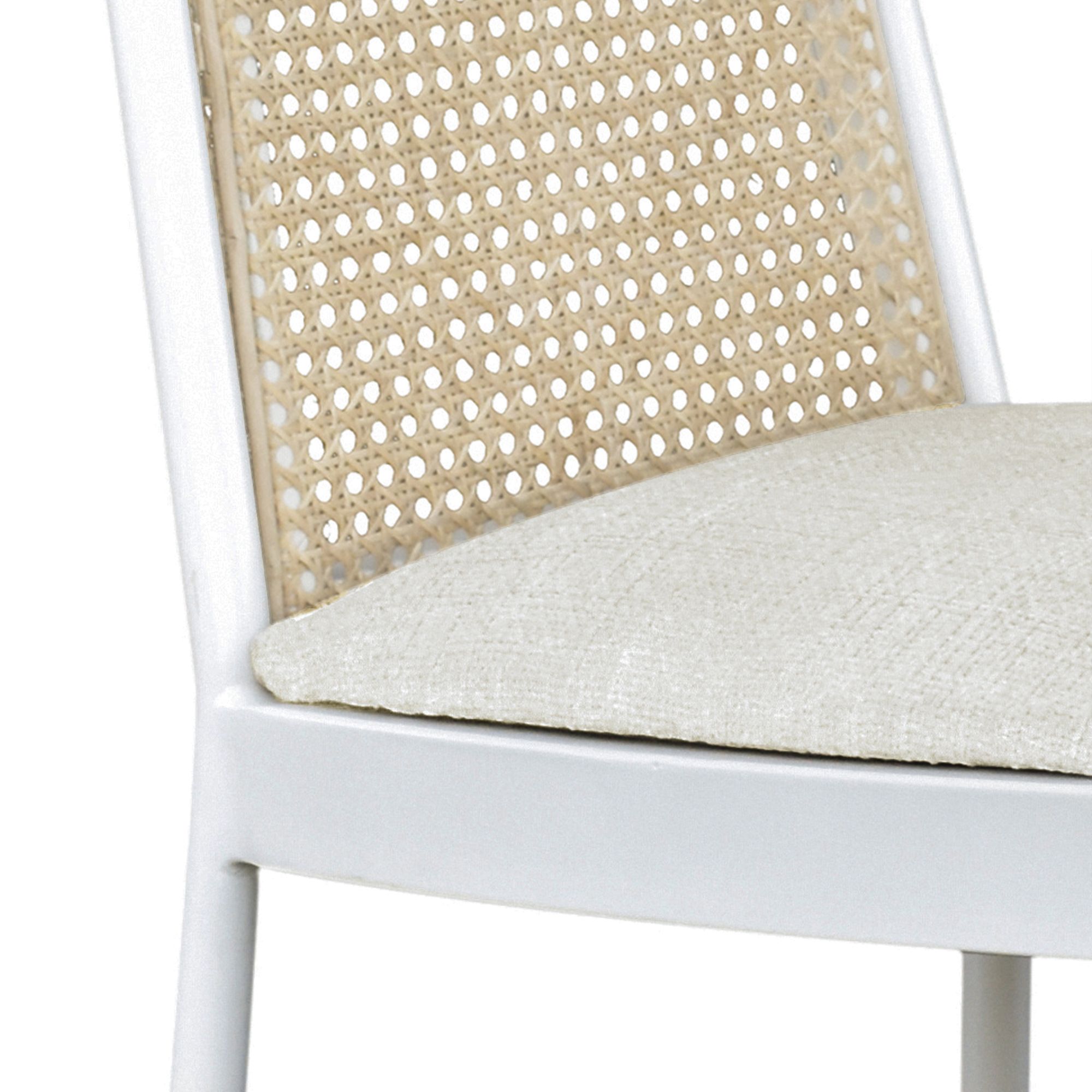 Atticus Boucle Fabric Dining Chair with Black Metal Frame
