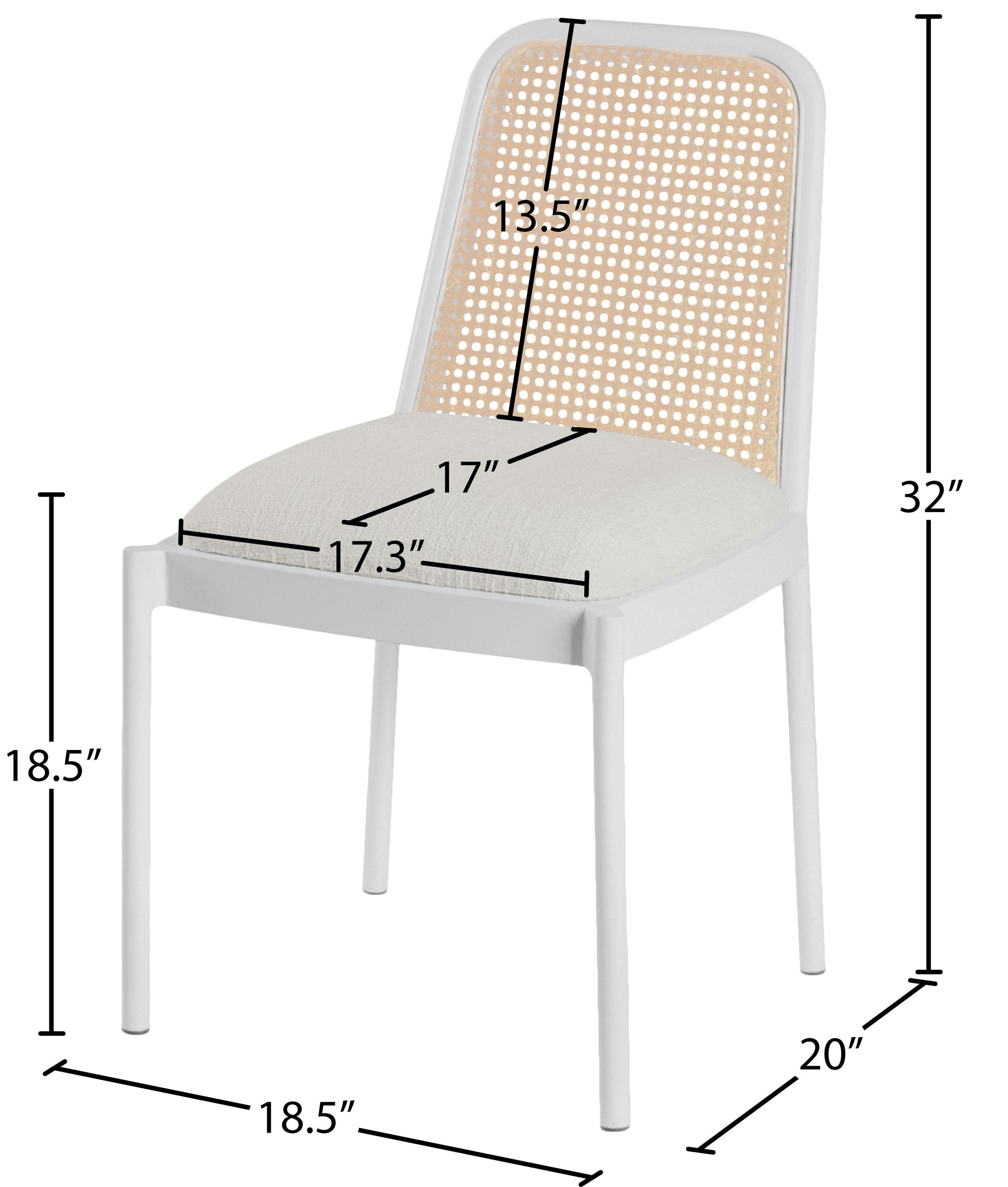 Atticus Boucle Fabric Dining Chair with Black Metal Frame