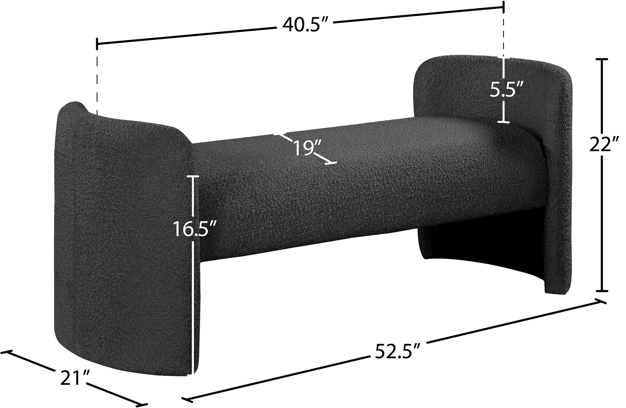 Peyton Boucle Fabric Bench