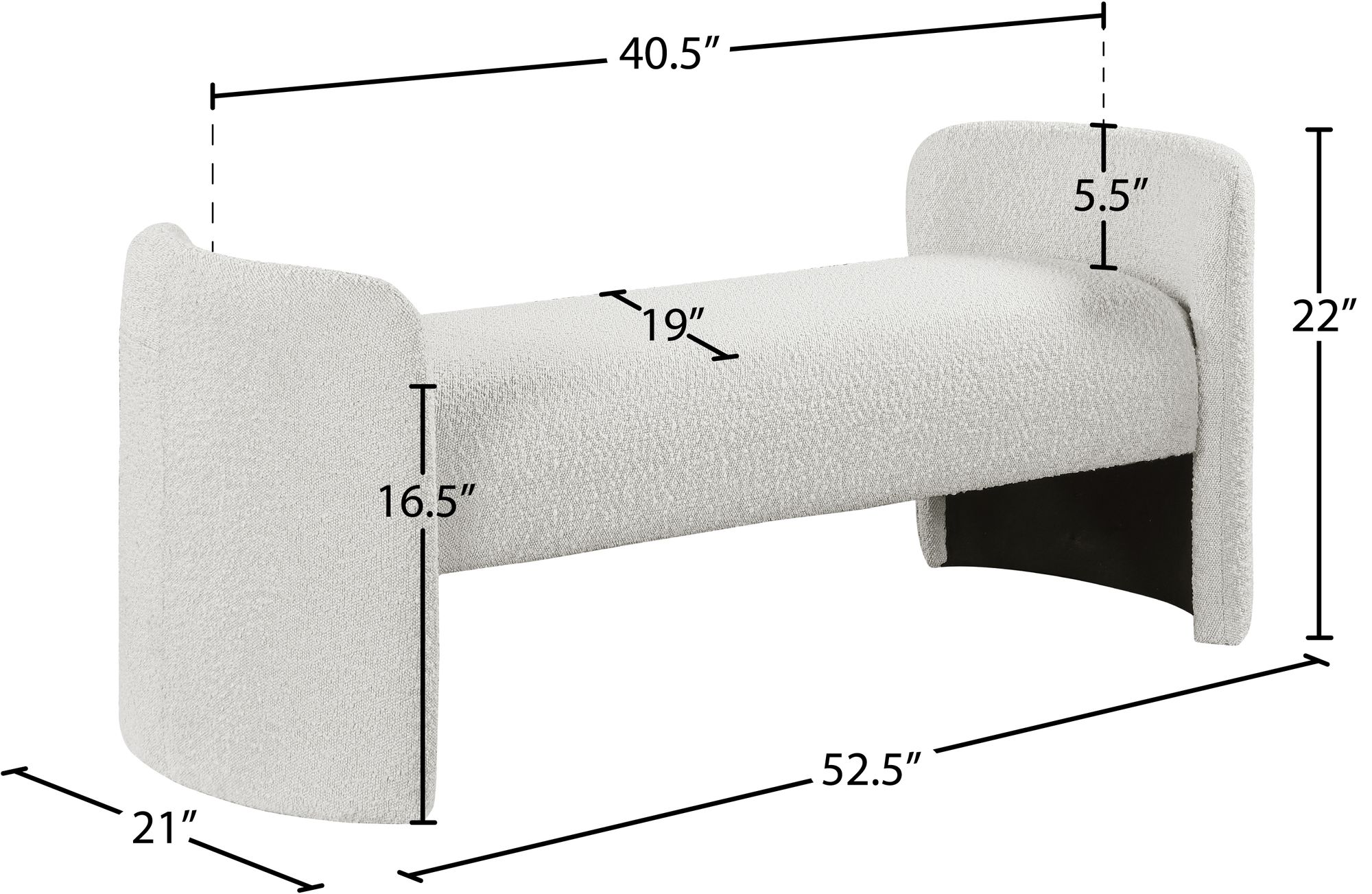 Peyton Boucle Fabric Bench