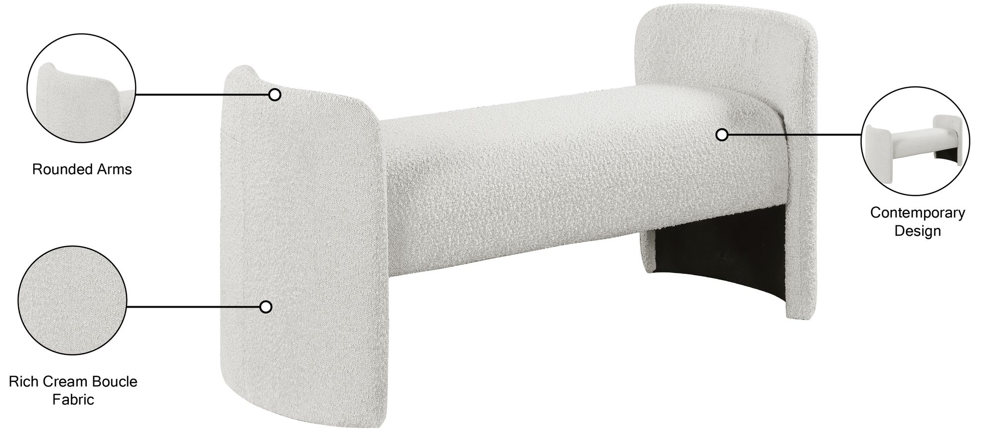 Peyton Boucle Fabric Bench