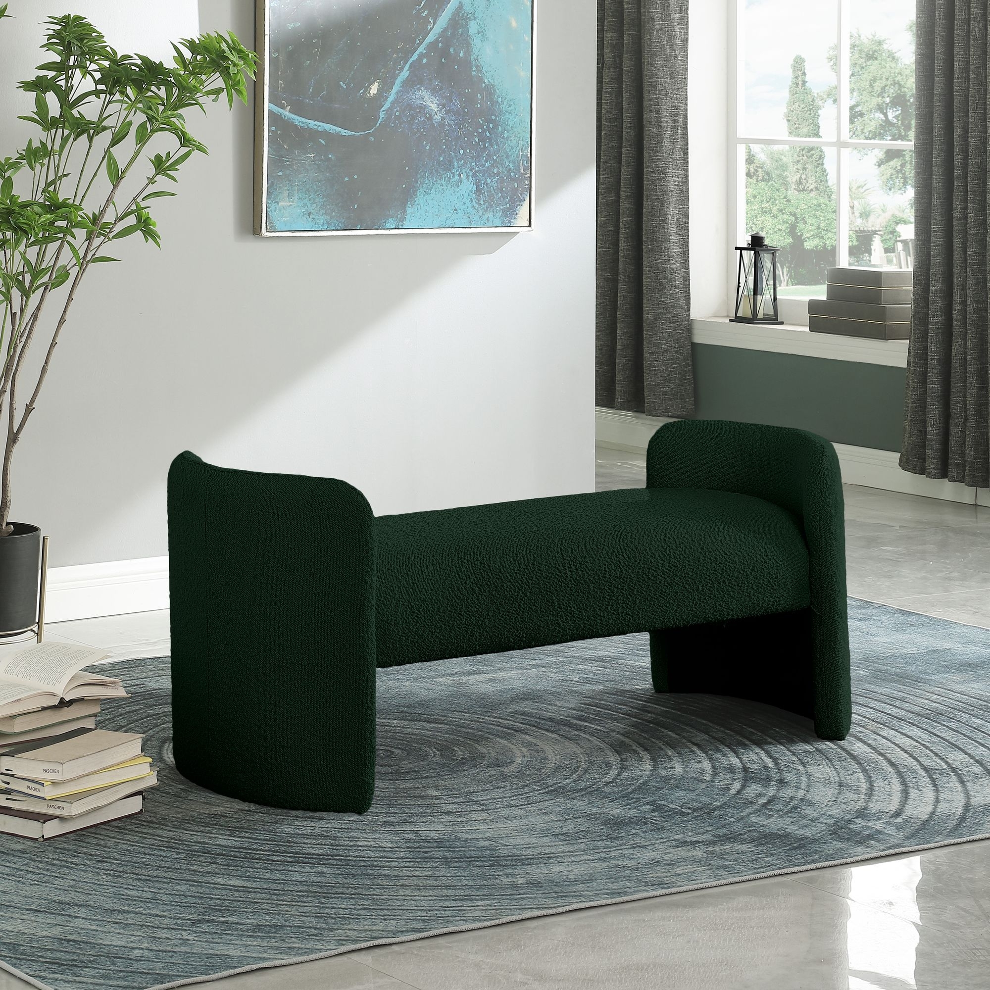 Peyton Boucle Fabric Bench