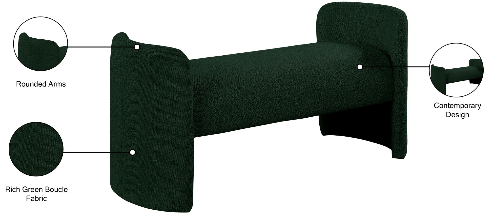 Peyton Boucle Fabric Bench