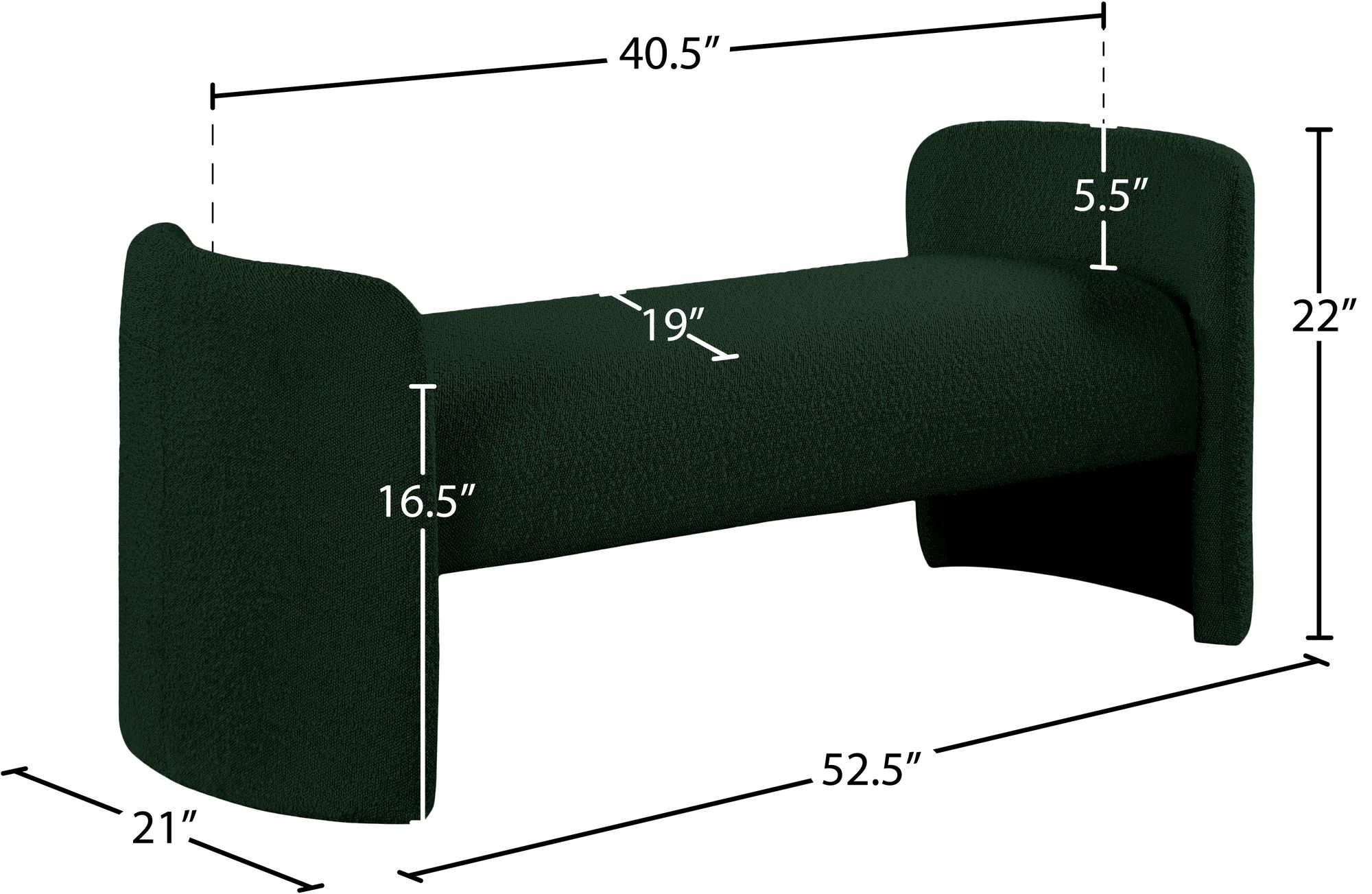 Peyton Boucle Fabric Bench