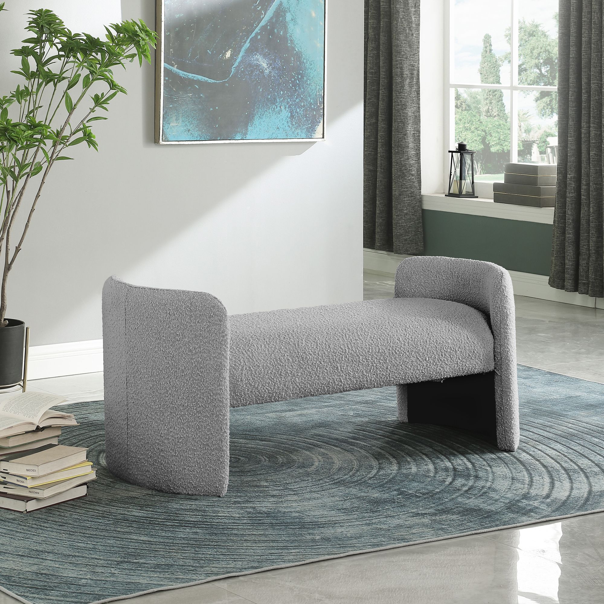 Peyton Boucle Fabric Bench
