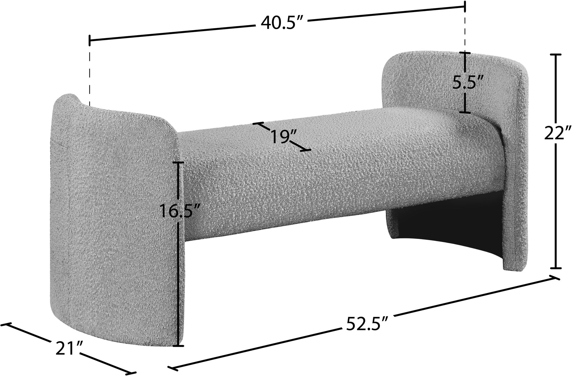 Peyton Boucle Fabric Bench
