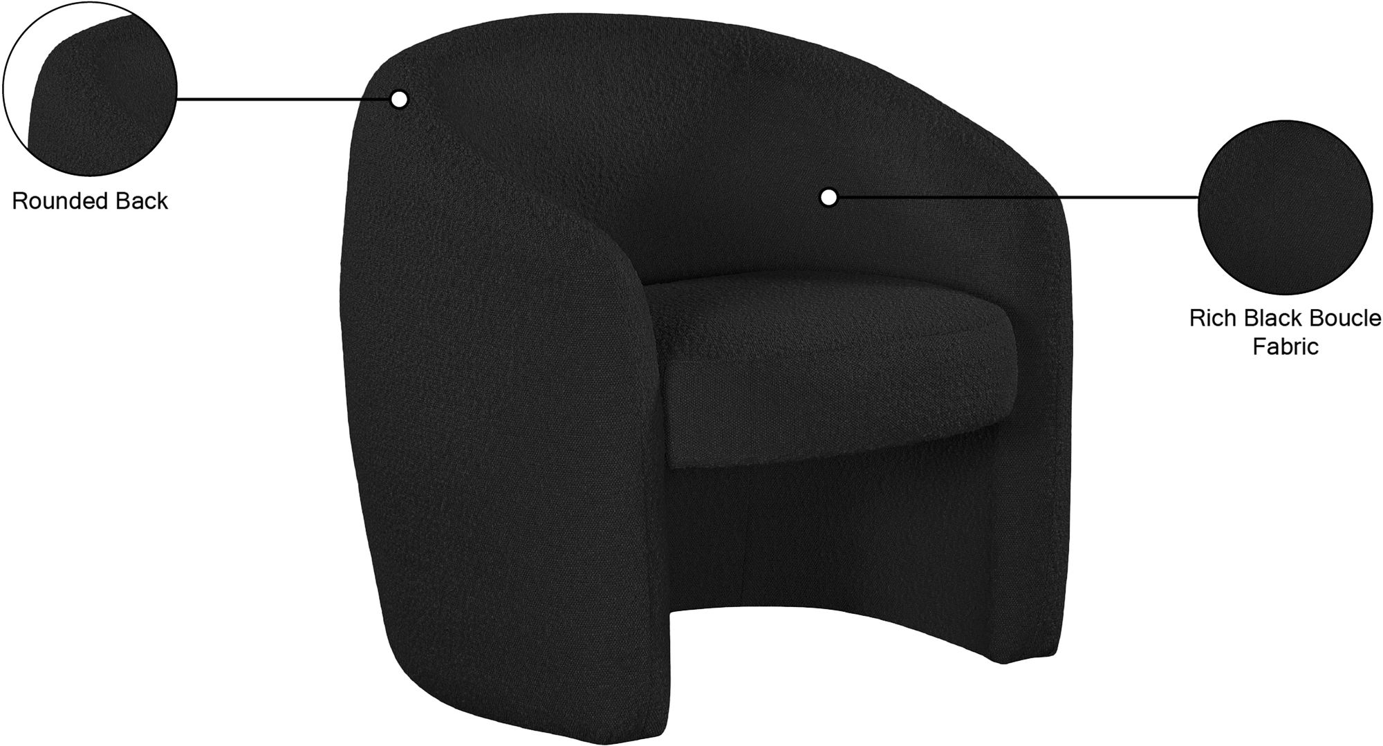 Acadia Boucle Fabric Accent Chair