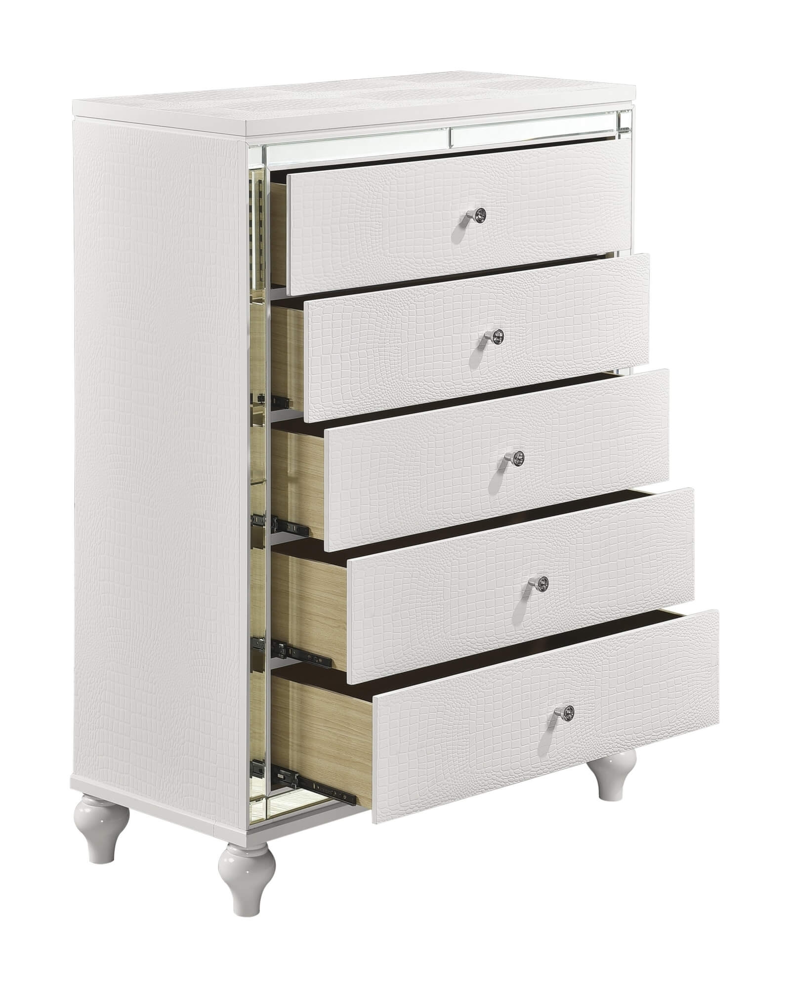 Alonza Faux Alligator/Beveled Mirror Chest