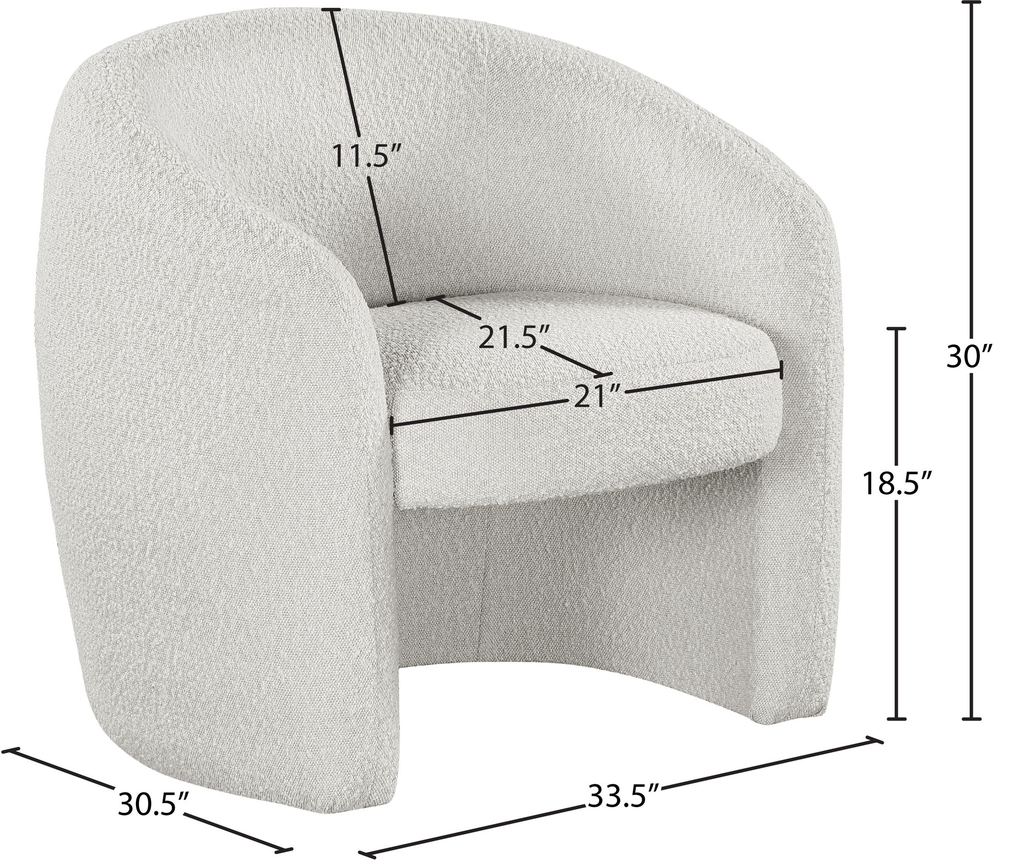 Acadia Boucle Fabric Accent Chair