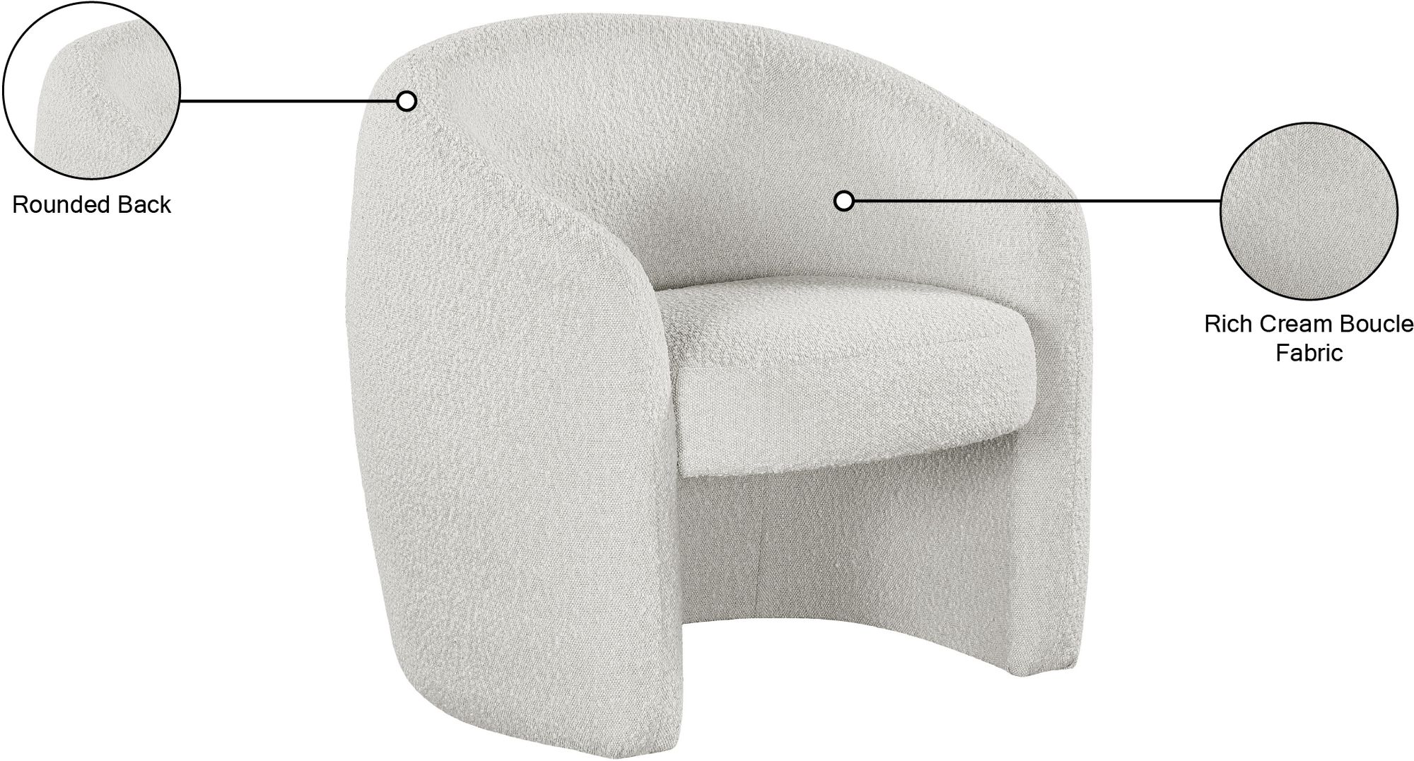 Acadia Boucle Fabric Accent Chair
