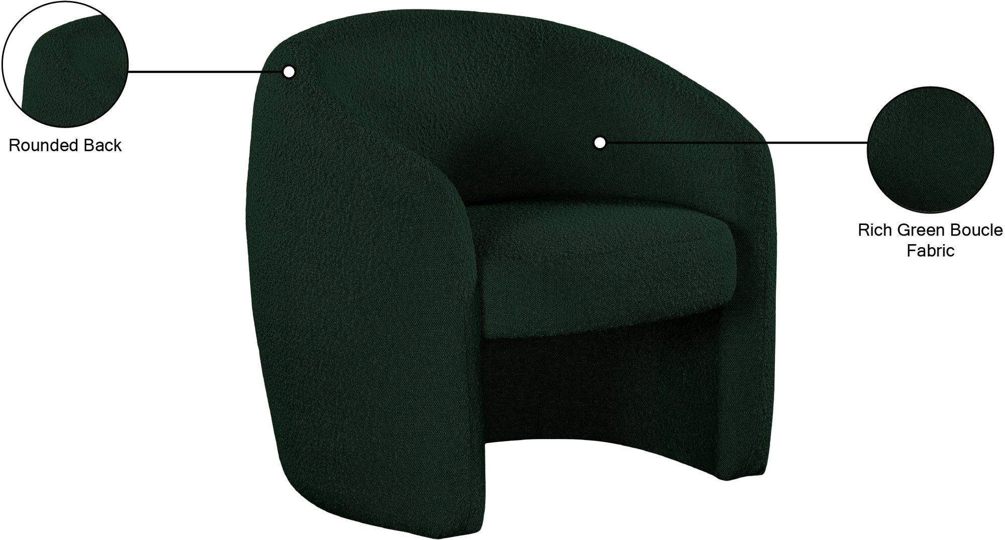 Acadia Boucle Fabric Accent Chair
