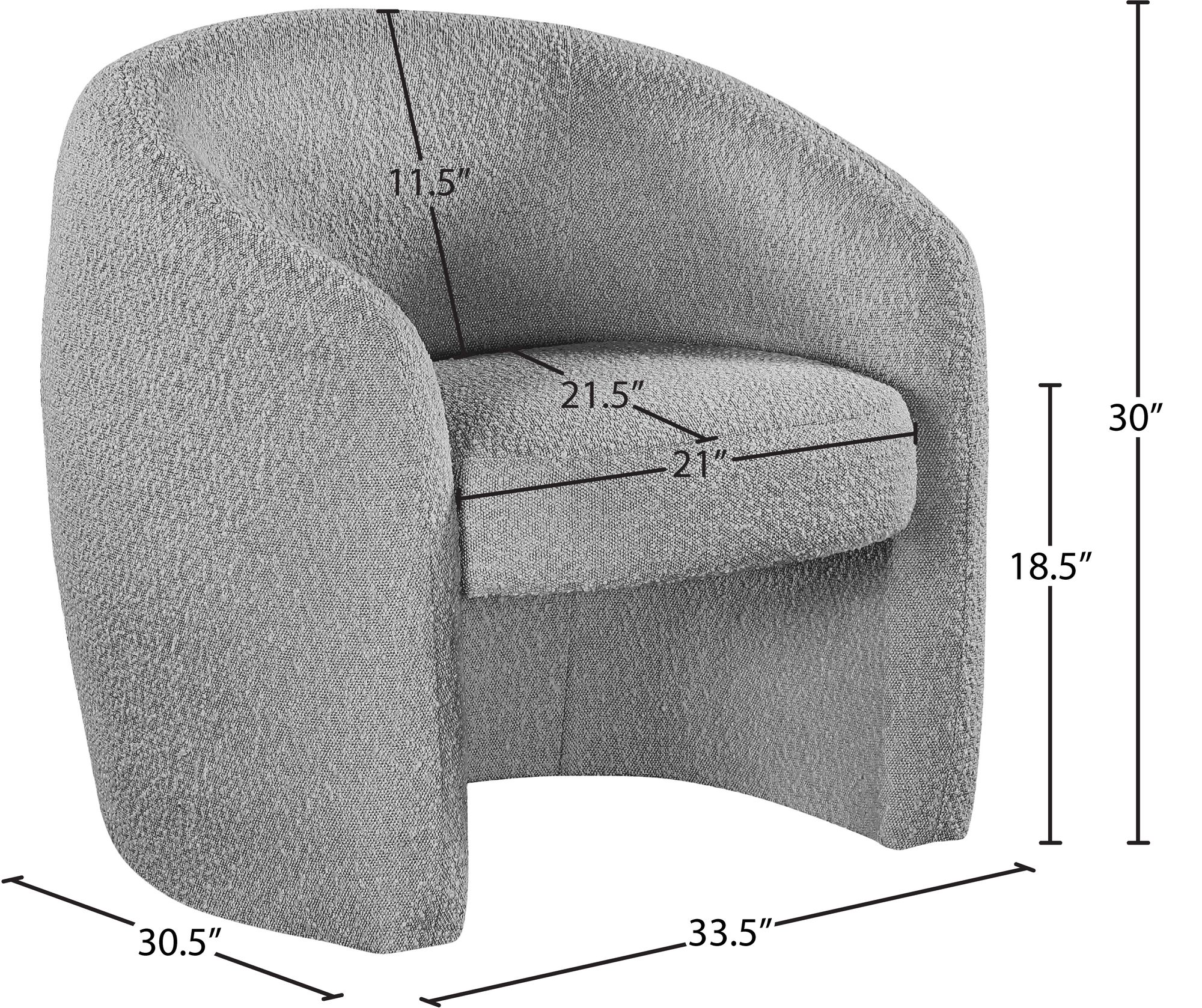 Acadia Boucle Fabric Accent Chair