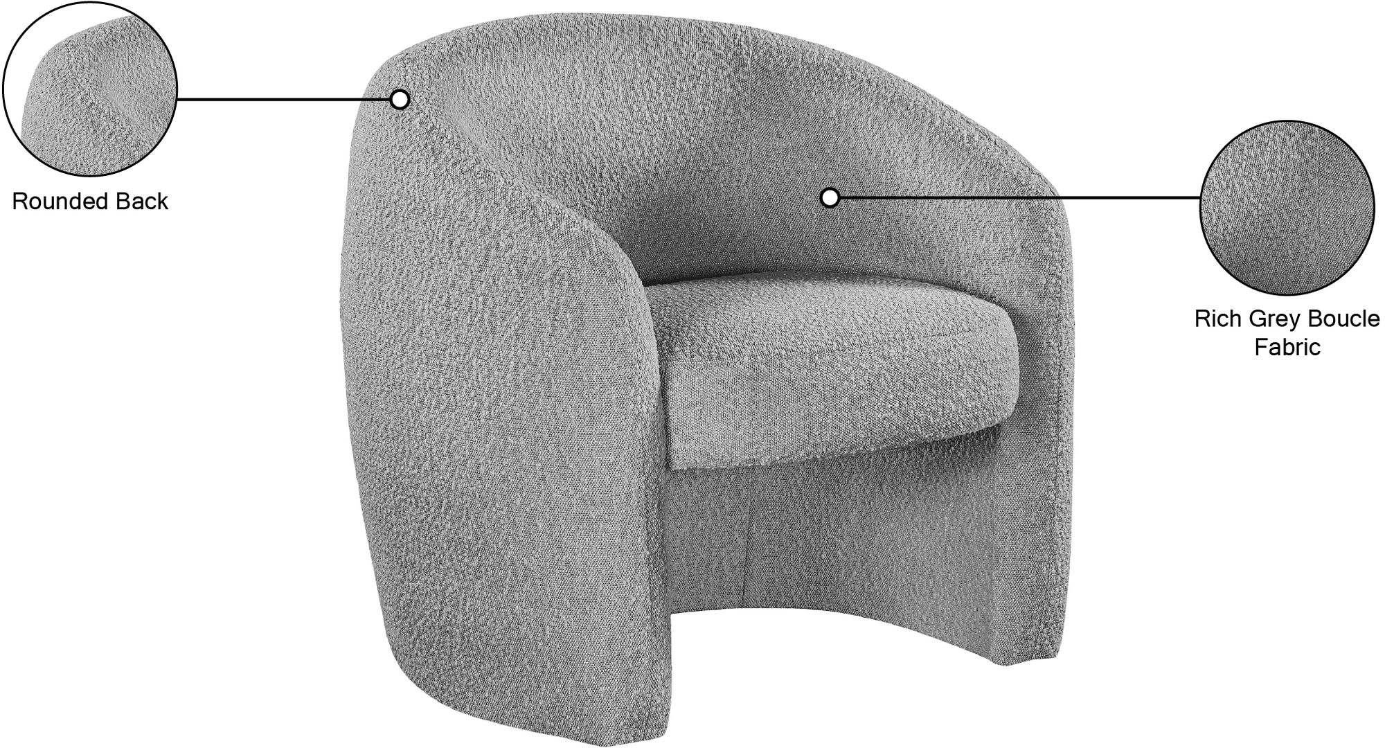 Acadia Boucle Fabric Accent Chair