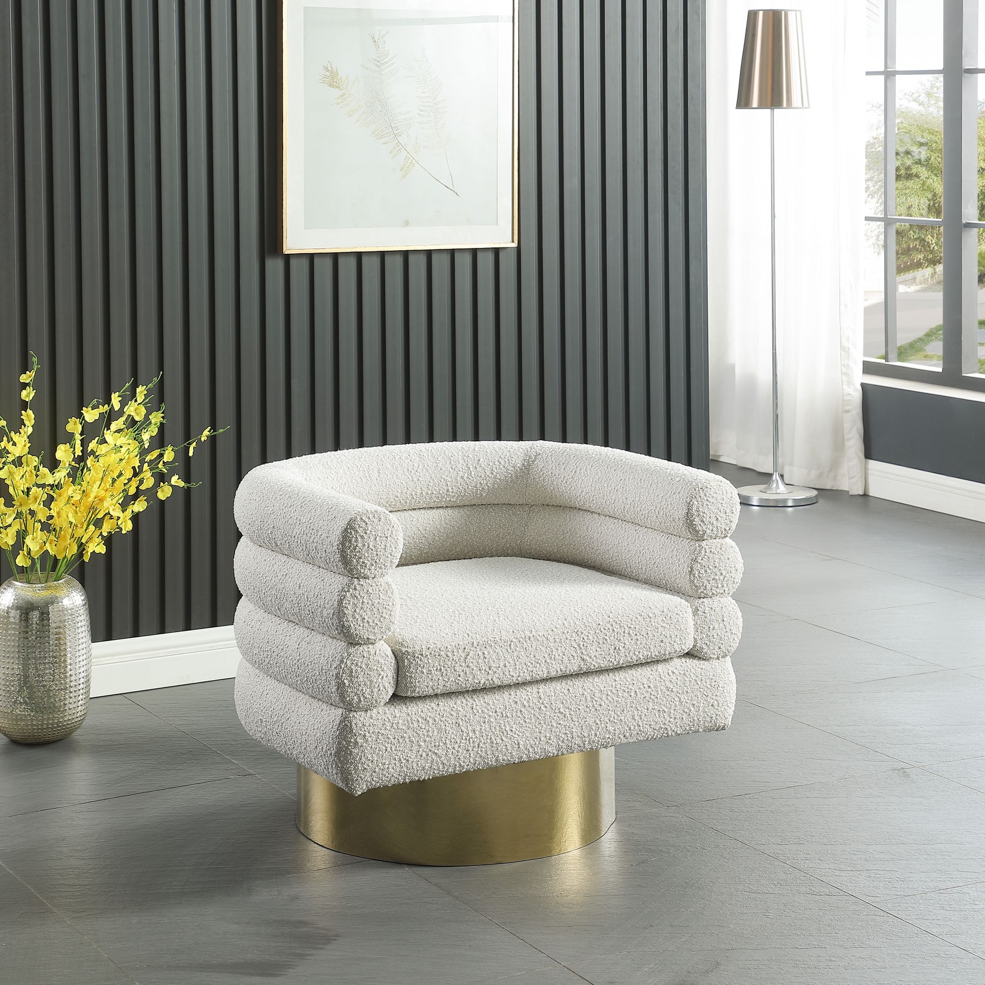Tessa Boucle Fabric Accent Chair