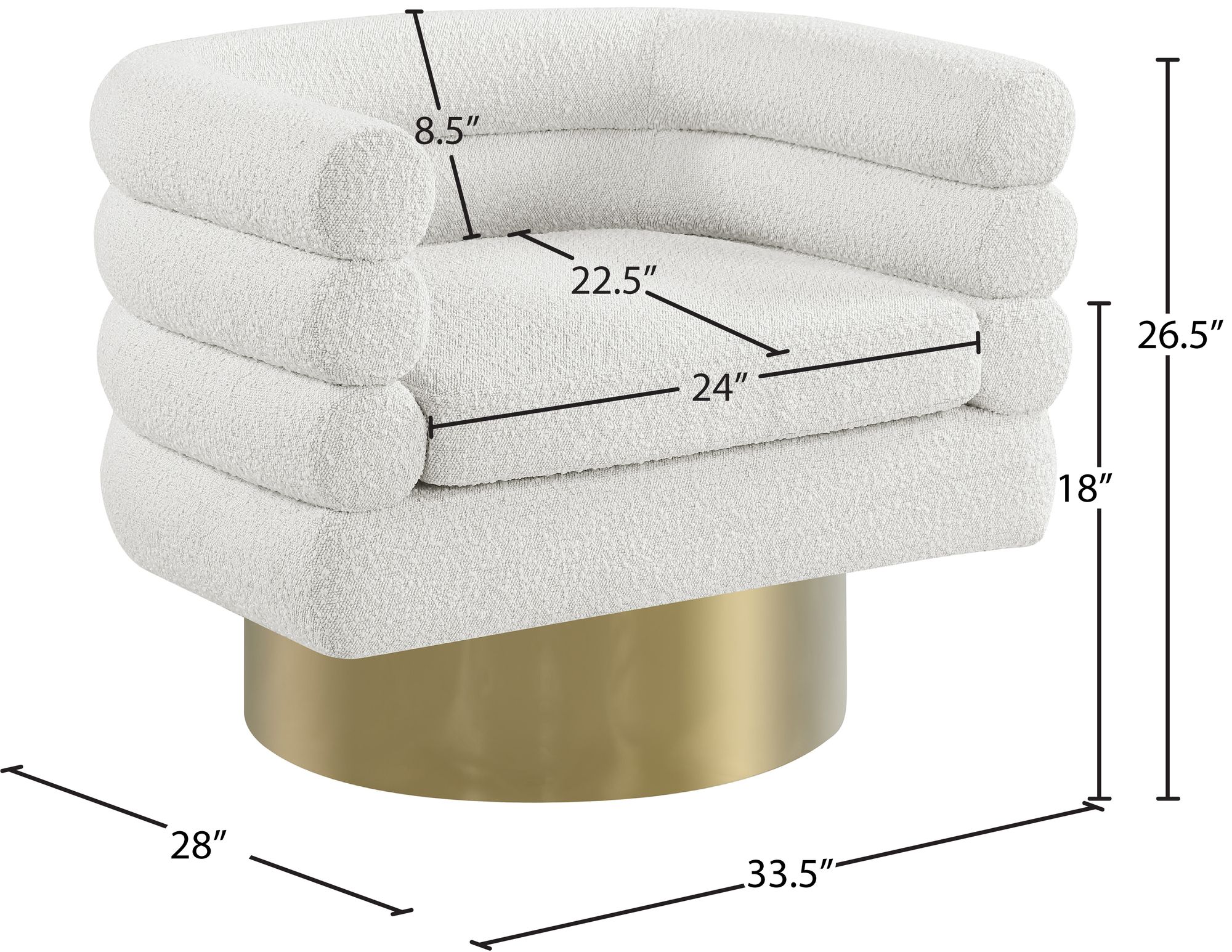 Tessa Boucle Fabric Accent Chair