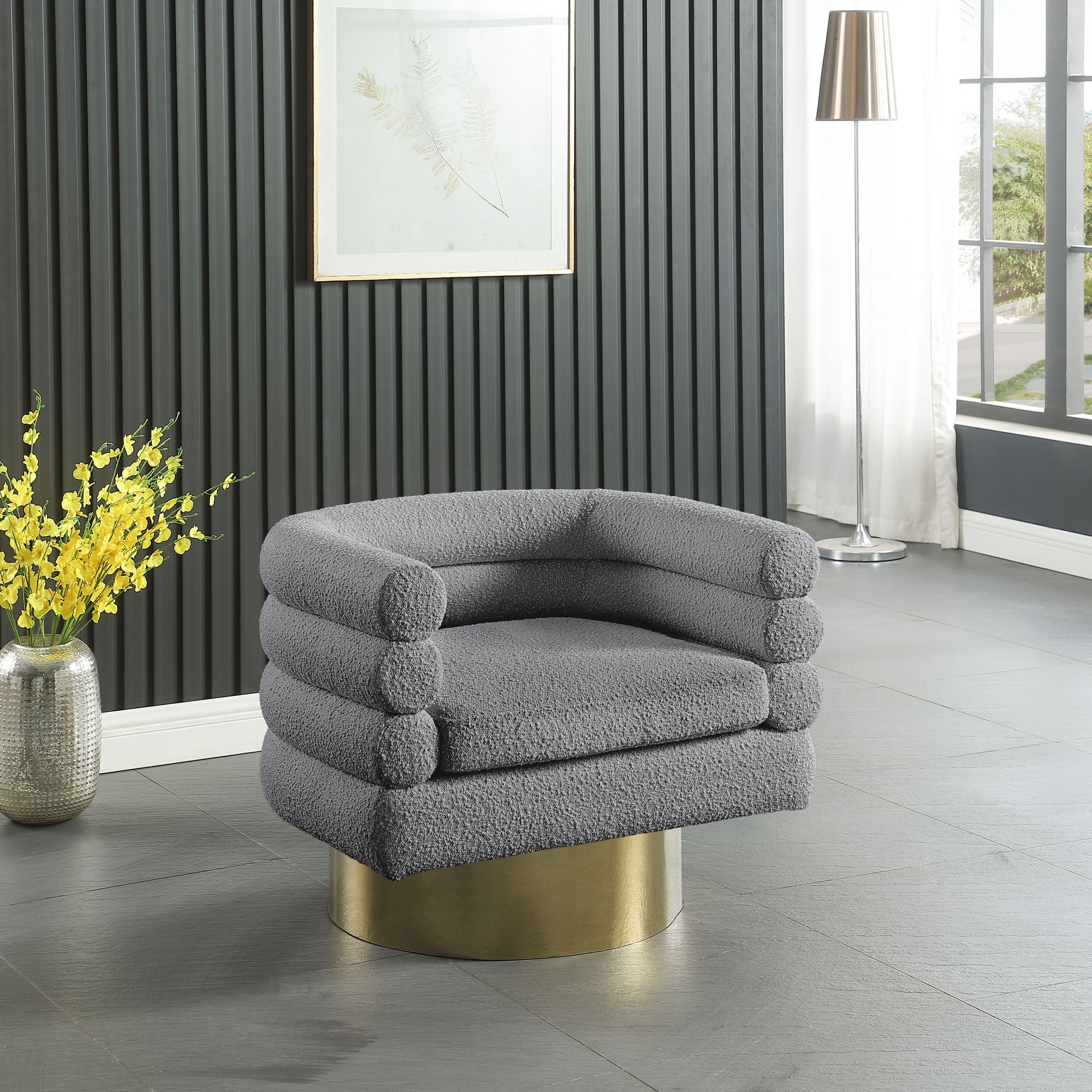 Tessa Boucle Fabric Accent Chair