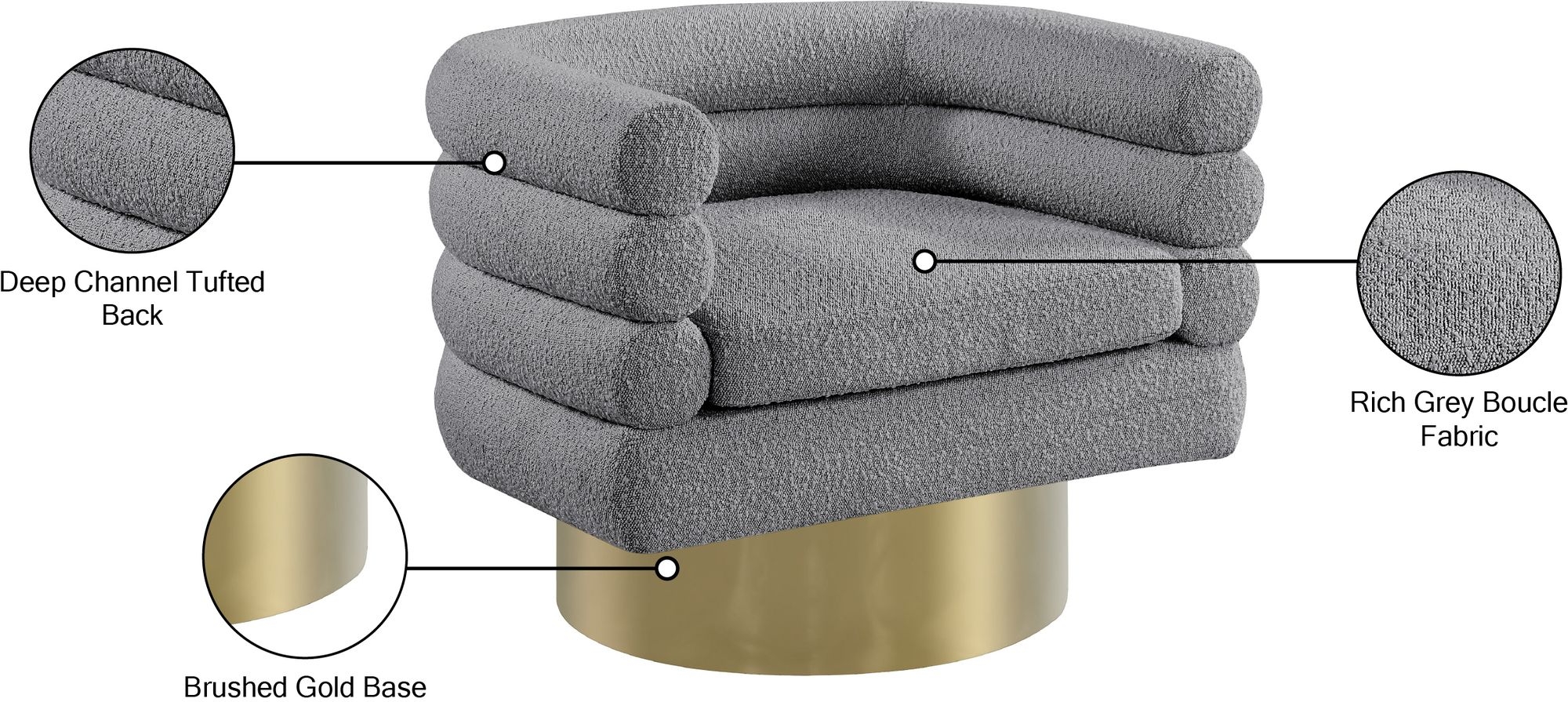 Tessa Boucle Fabric Accent Chair