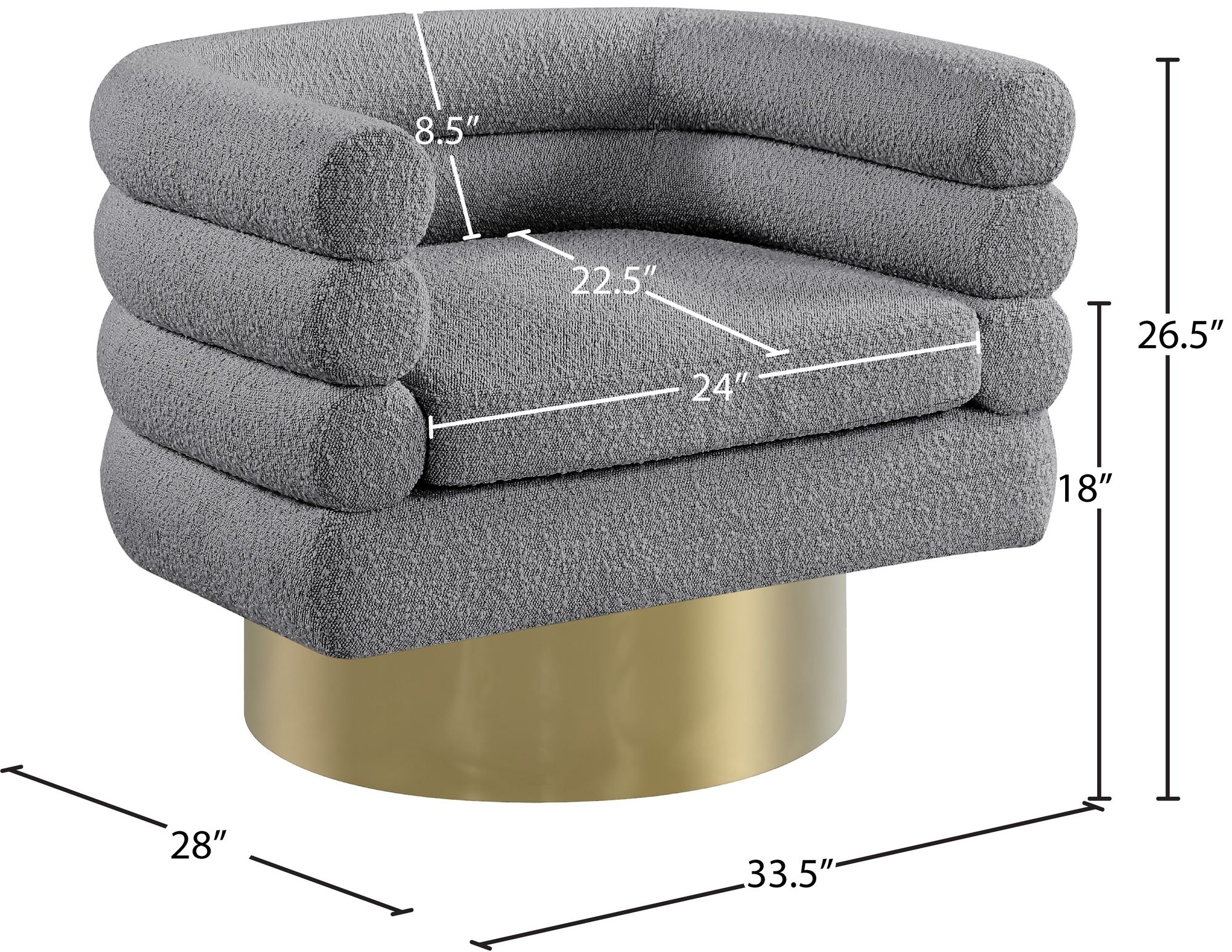 Tessa Boucle Fabric Accent Chair