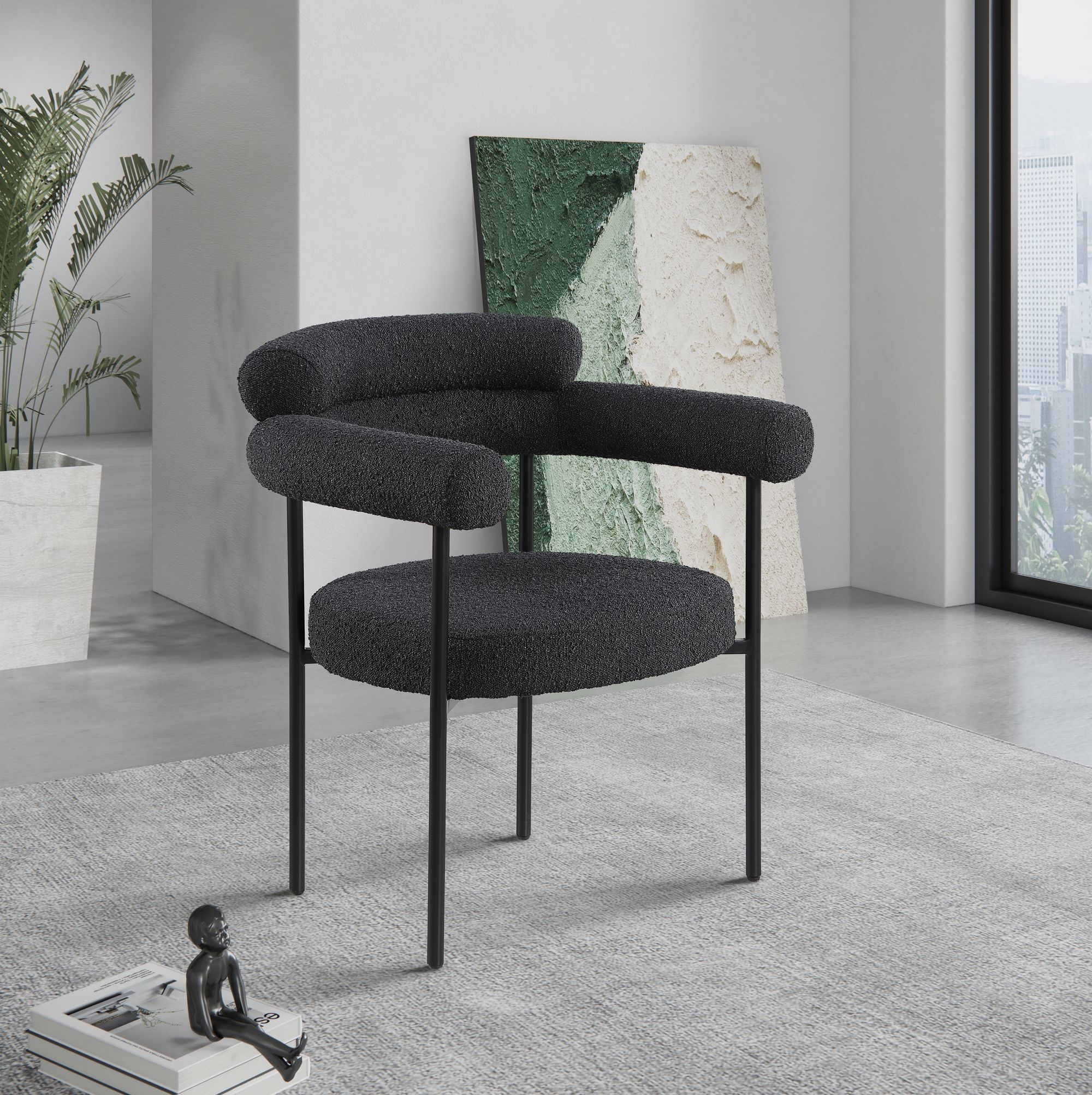 Blake Boucle Fabric Dining Chair