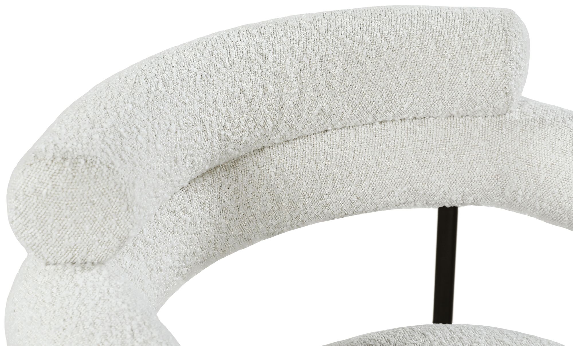 Blake Boucle Fabric Dining Chair with Matte Black Metal Frame