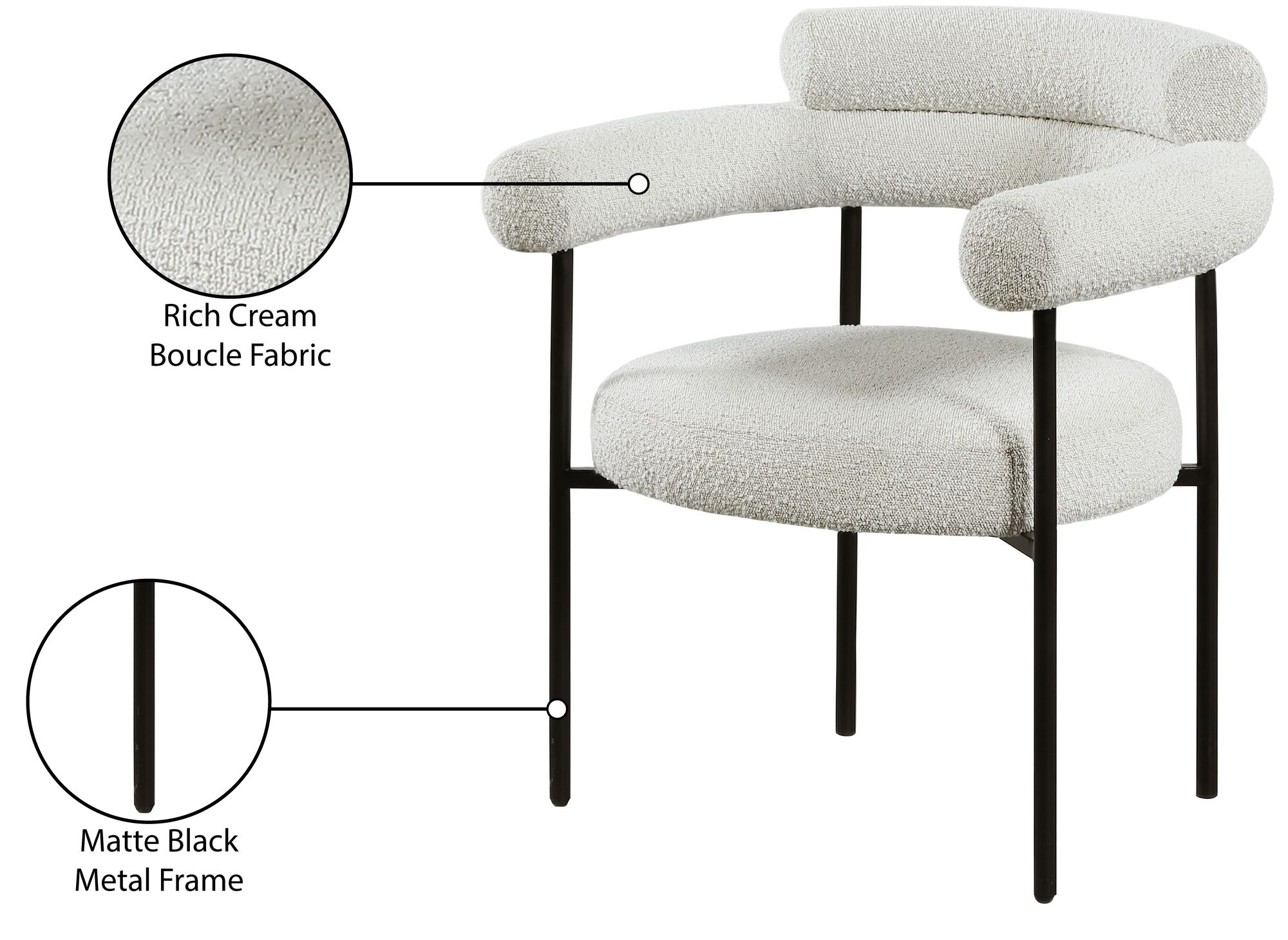 Blake Boucle Fabric Dining Chair