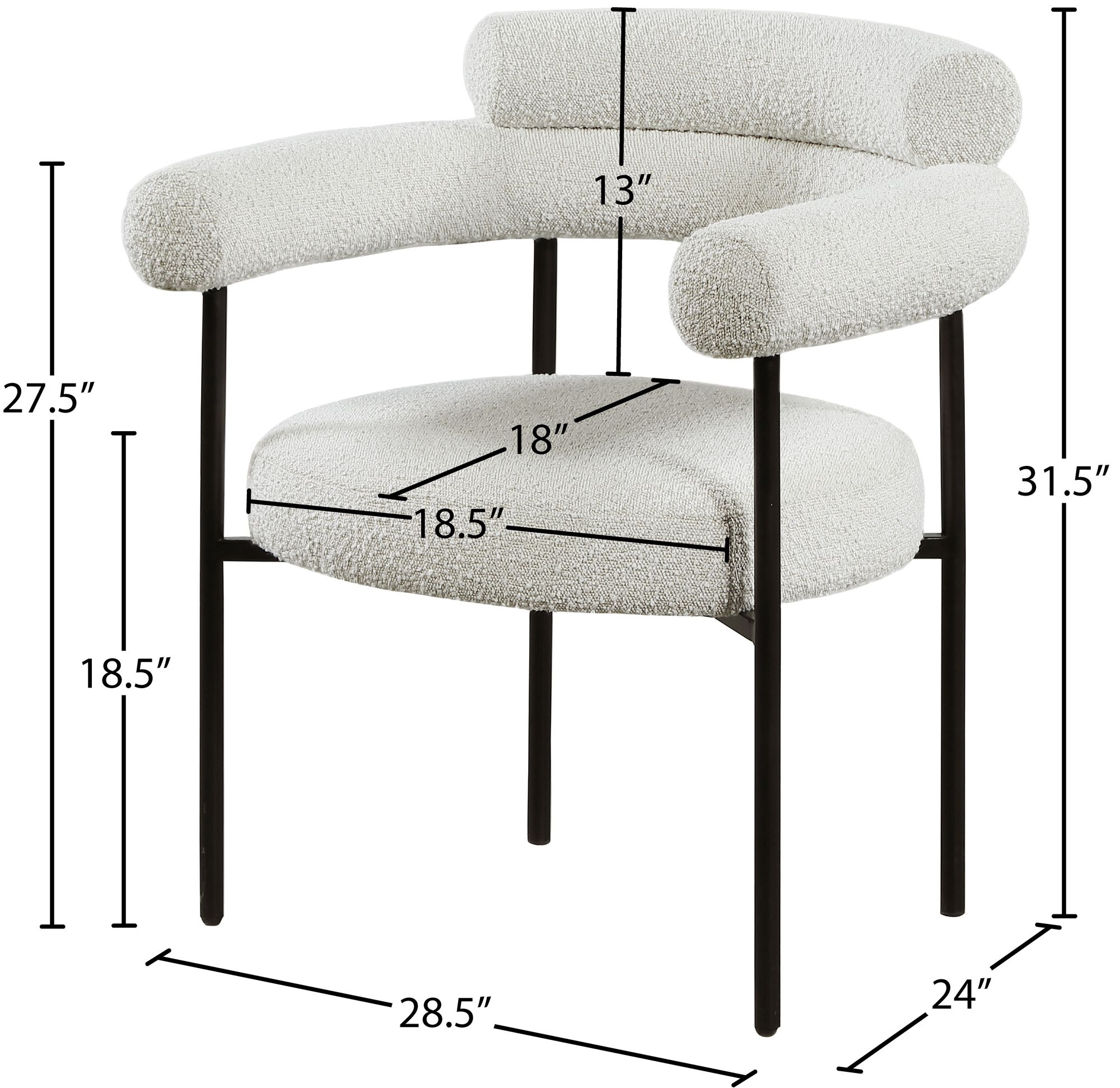 Blake Boucle Fabric Dining Chair