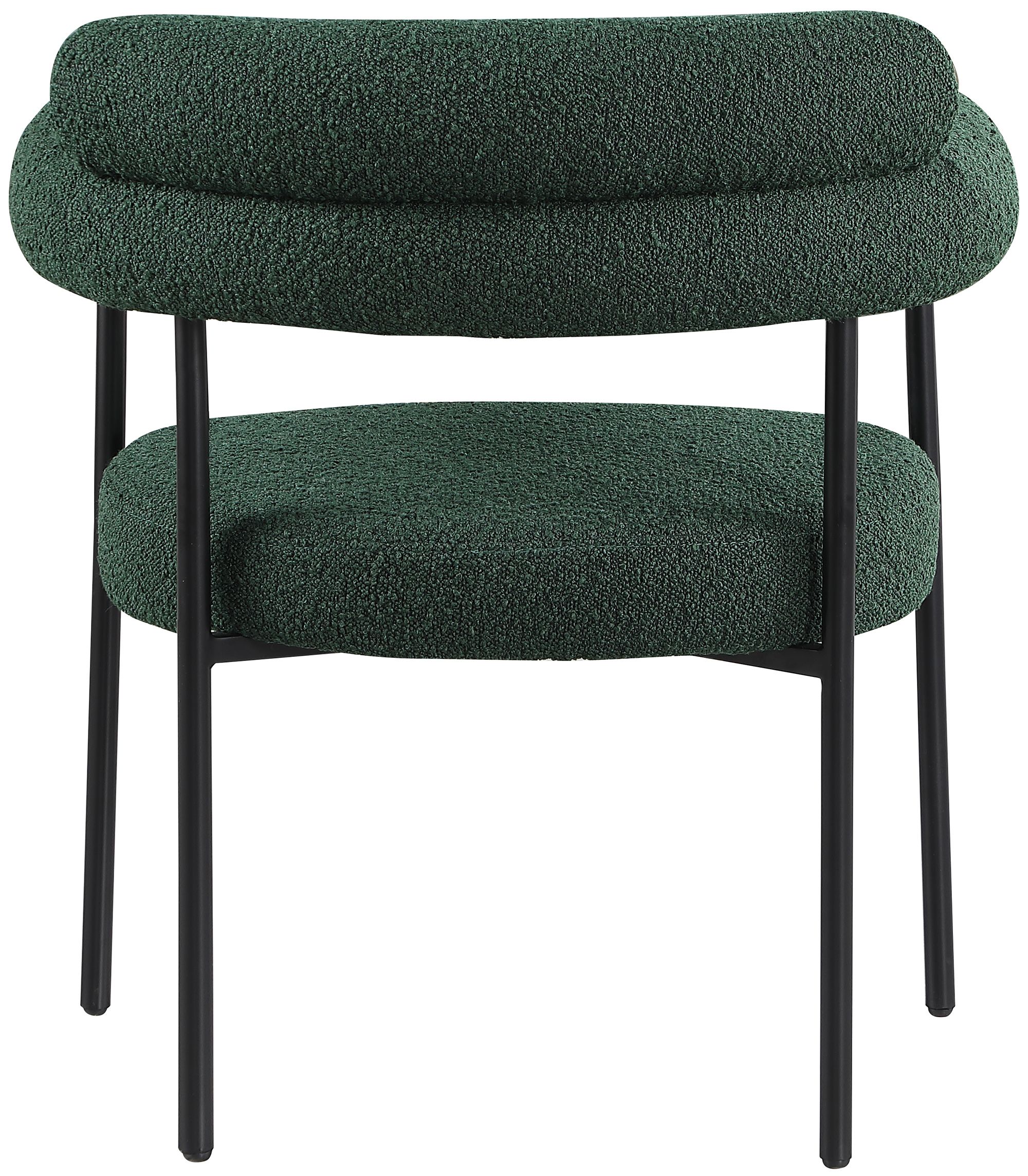 Blake Boucle Fabric Dining Chair with Matte Black Metal Frame