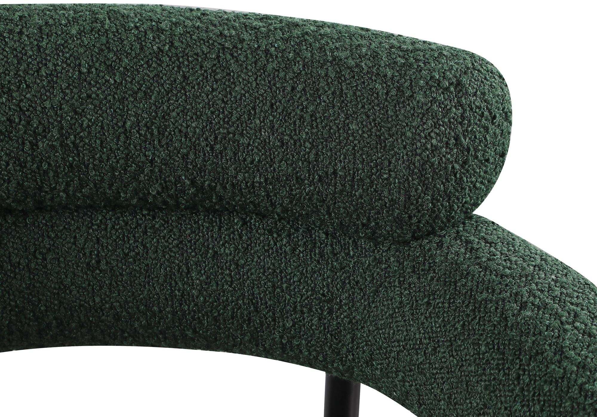 Blake Boucle Fabric Dining Chair with Matte Black Metal Frame