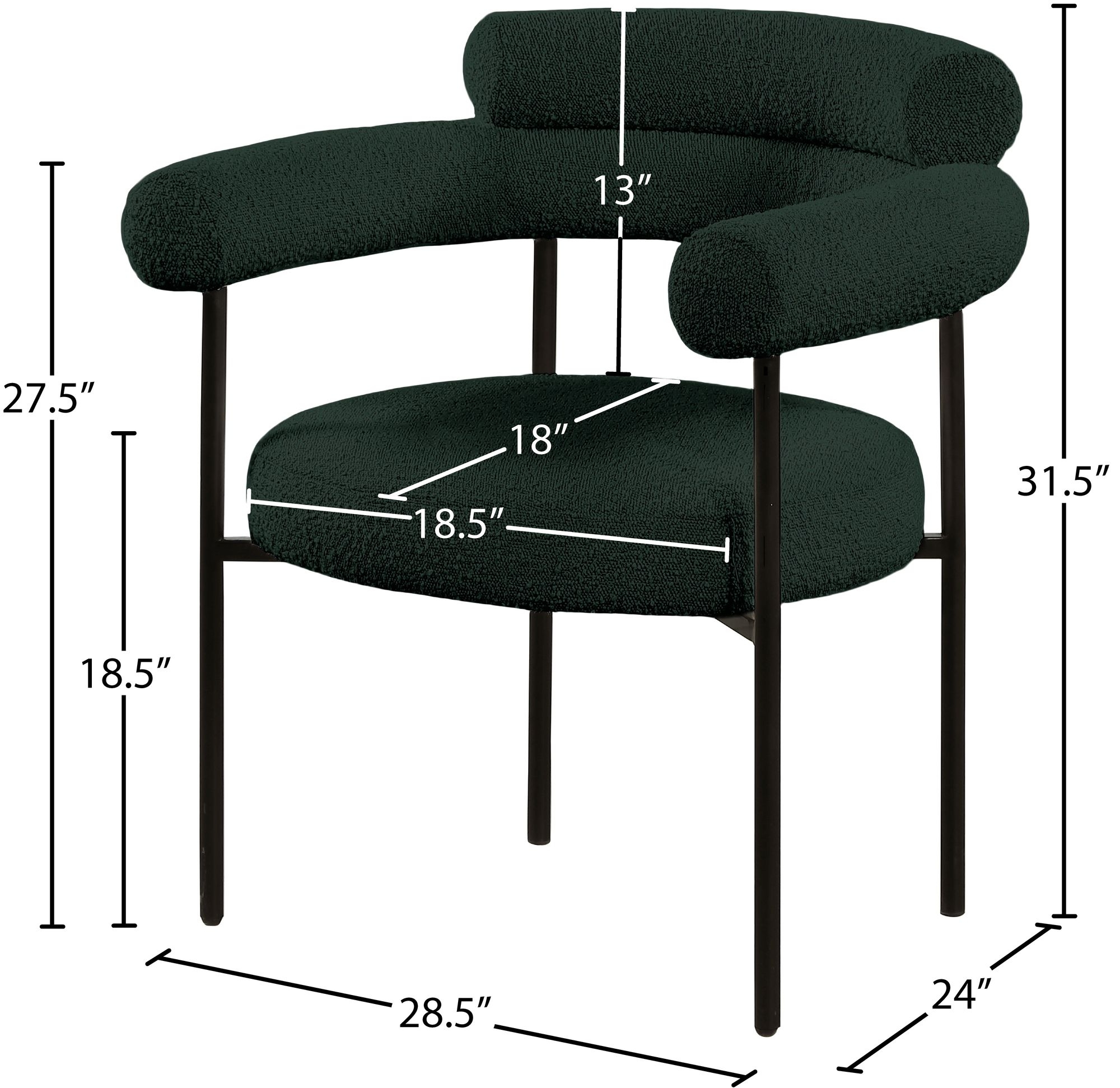 Blake Boucle Fabric Dining Chair