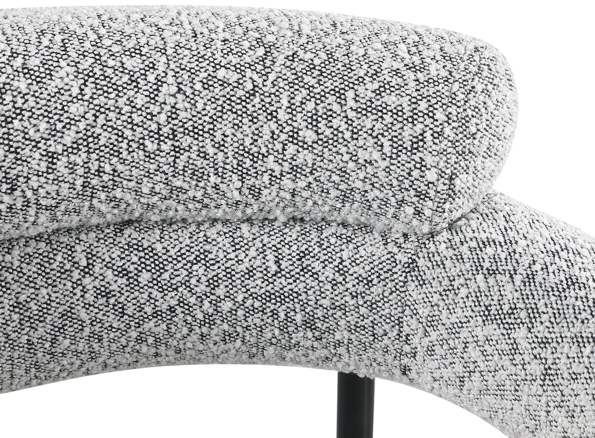 Blake Boucle Fabric Dining Chair with Matte Black Metal Frame