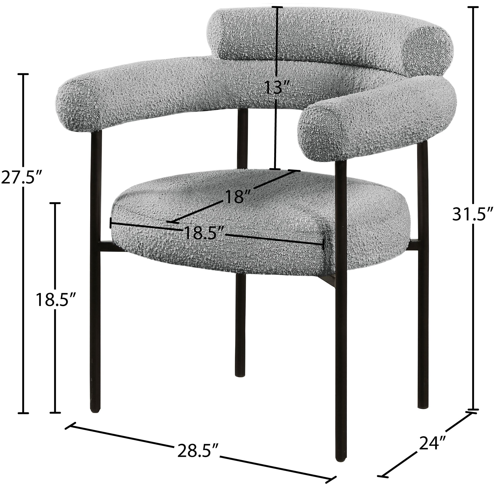 Blake Boucle Fabric Dining Chair