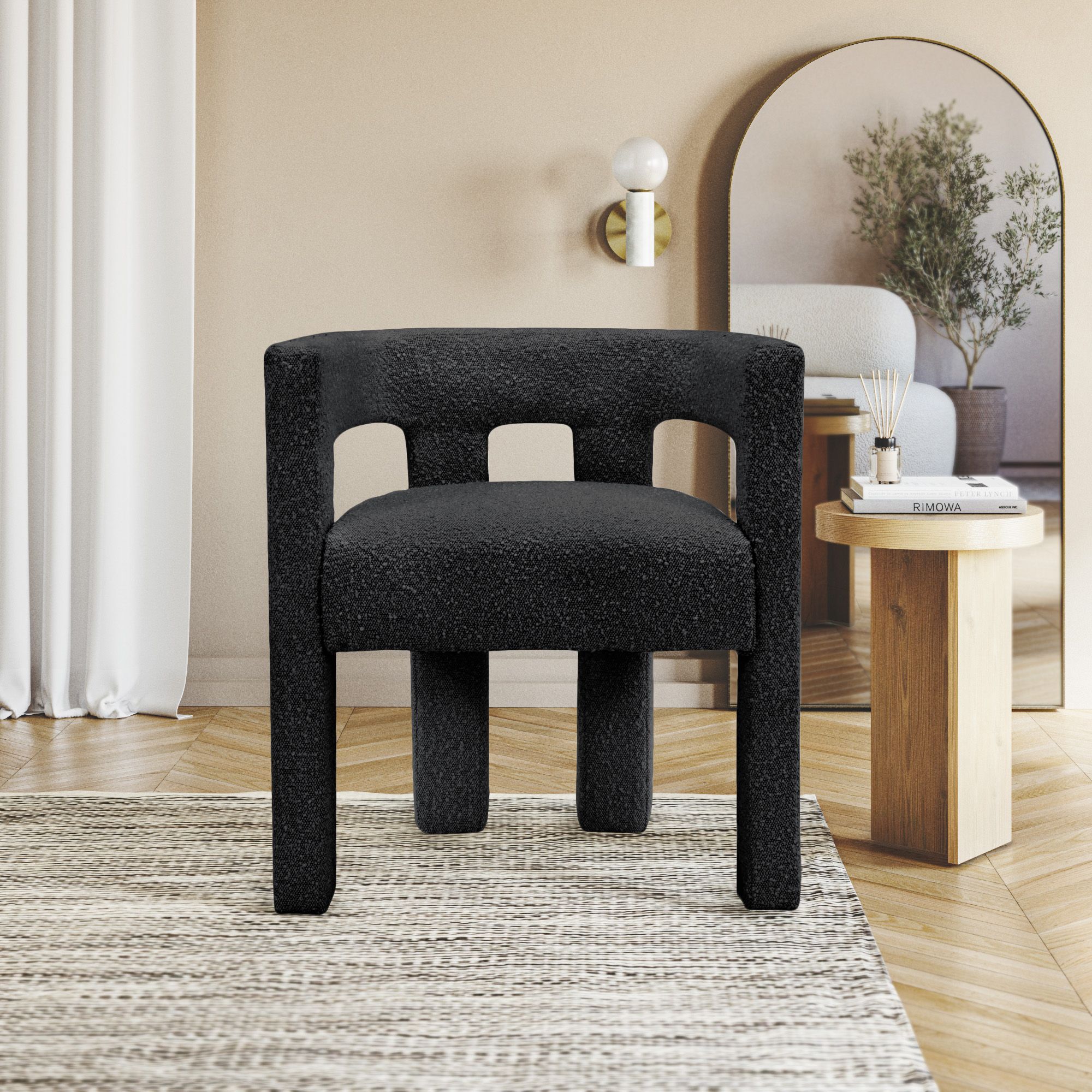 Athena Boucle Fabric Accent Chair