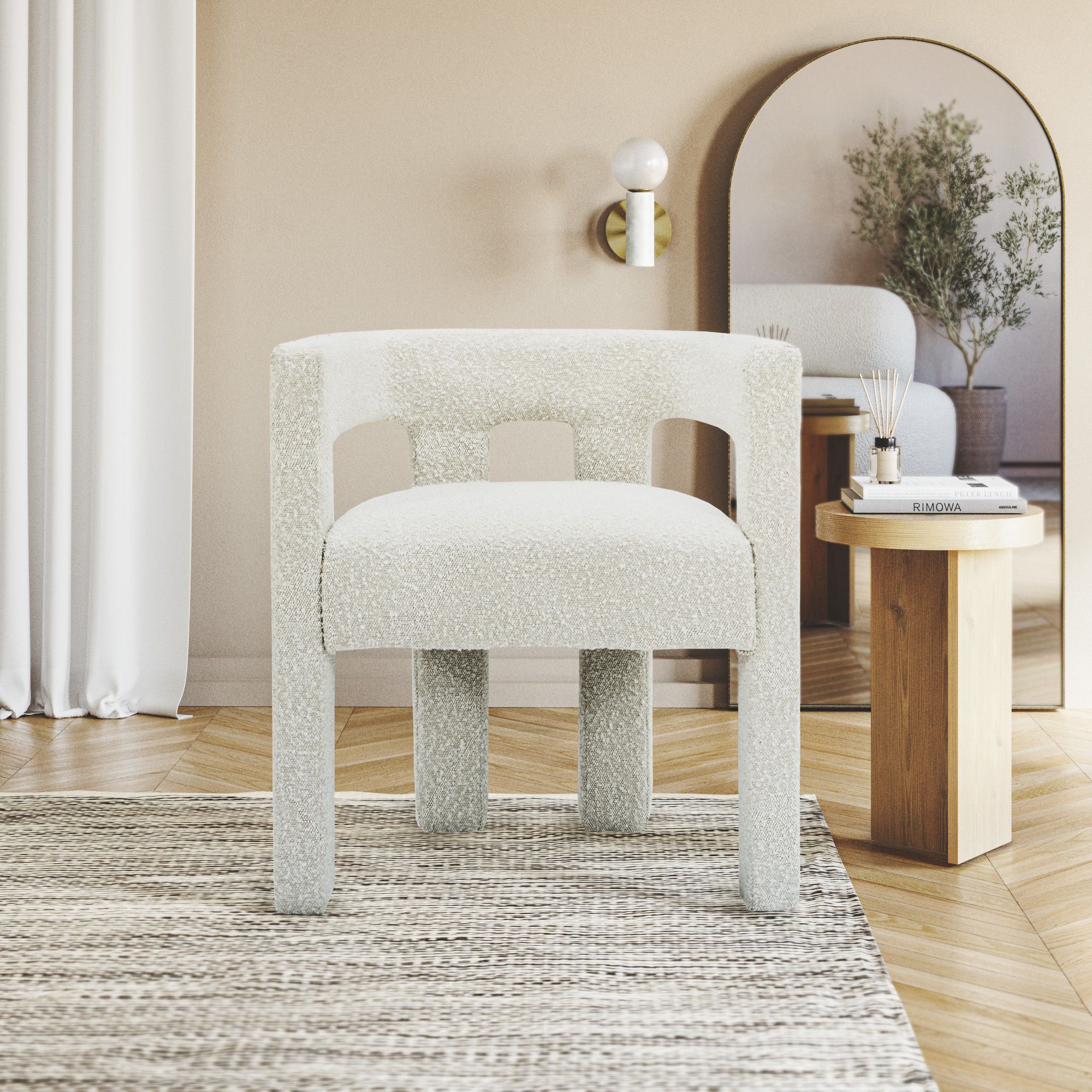 Athena Boucle Fabric Accent Chair